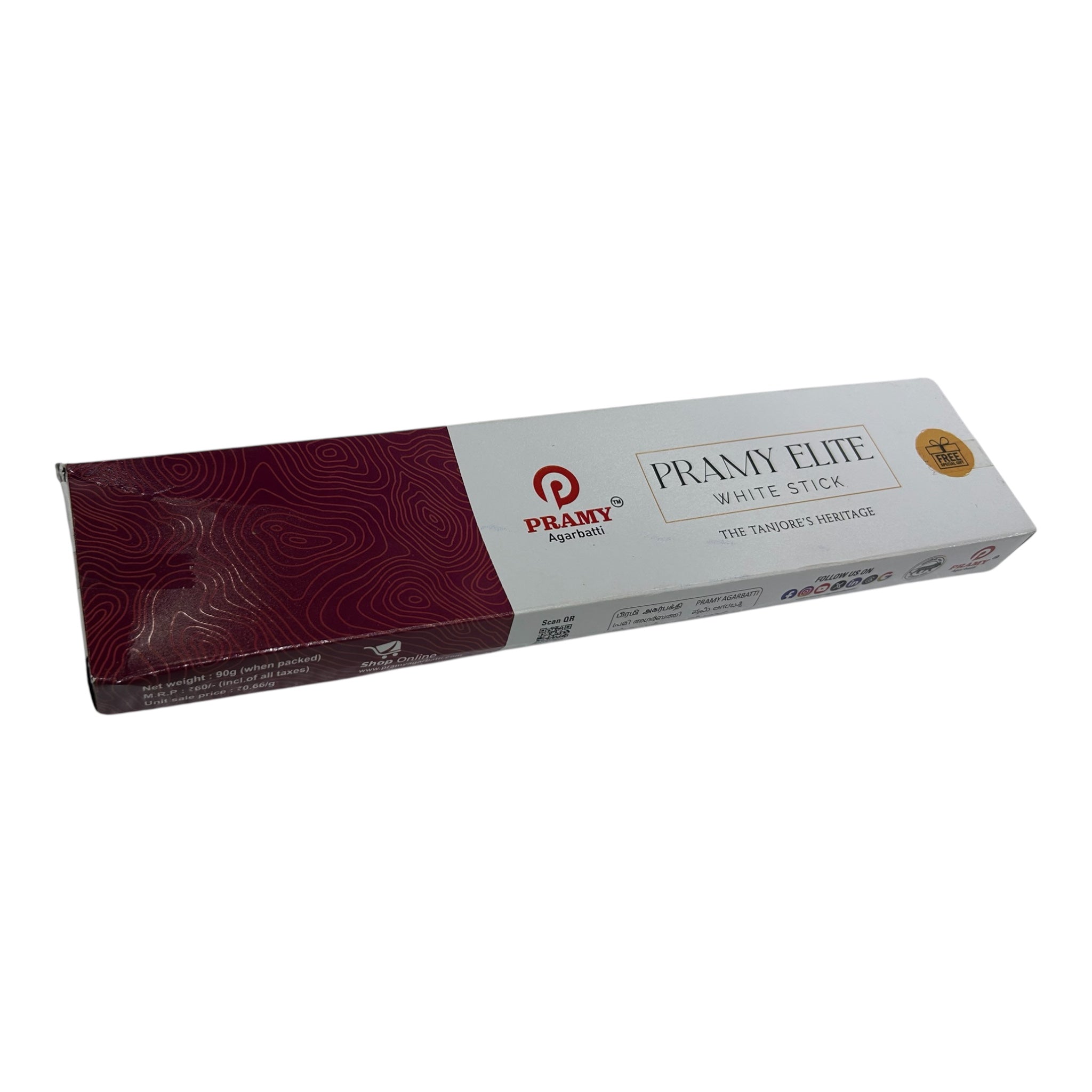 Pramy Elite White Incense Stick -hand-rolled masala Agarbathi