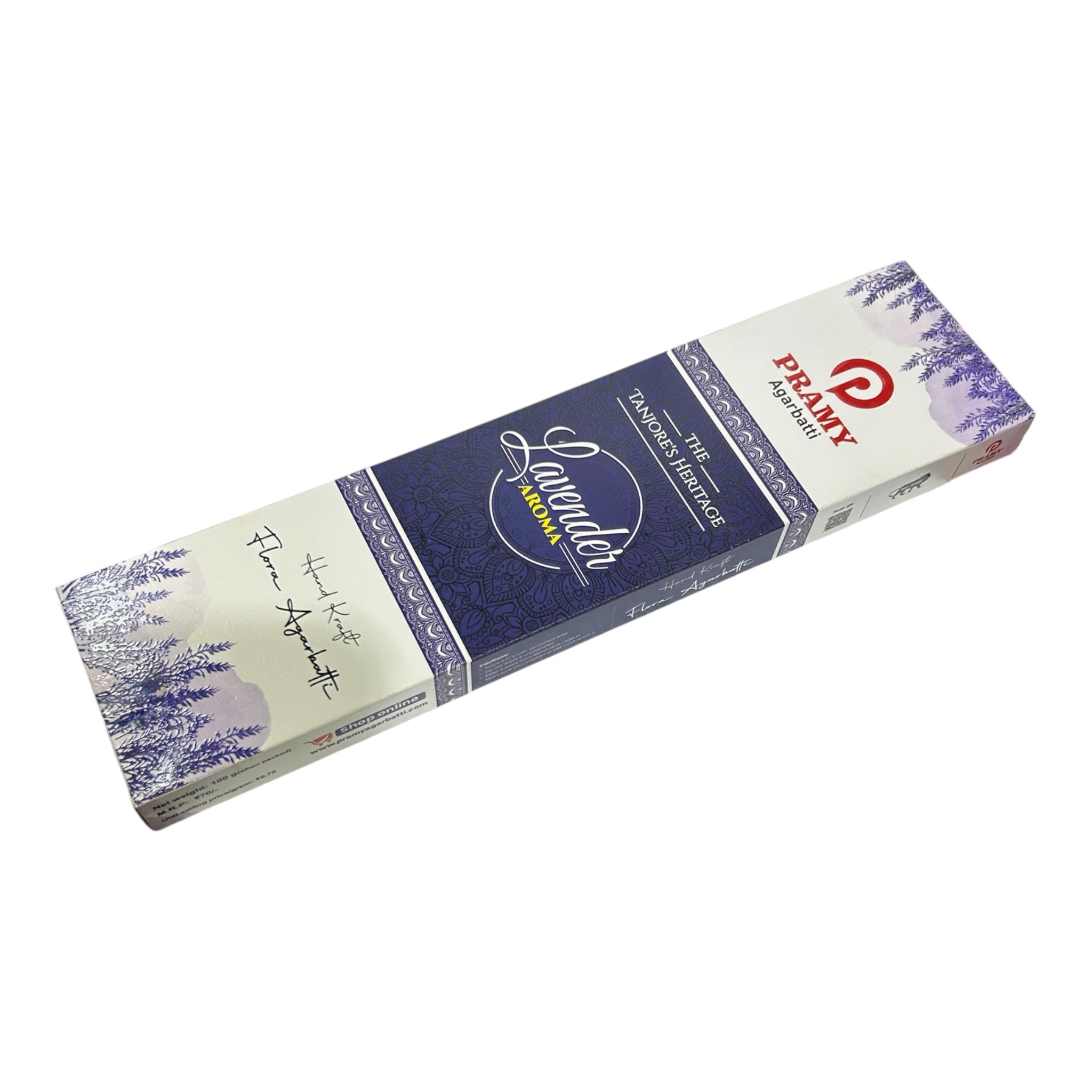 Pramy Lavender Handkraft Flora Agarbatti - Calming Incense Sticks for Meditation & Relaxation