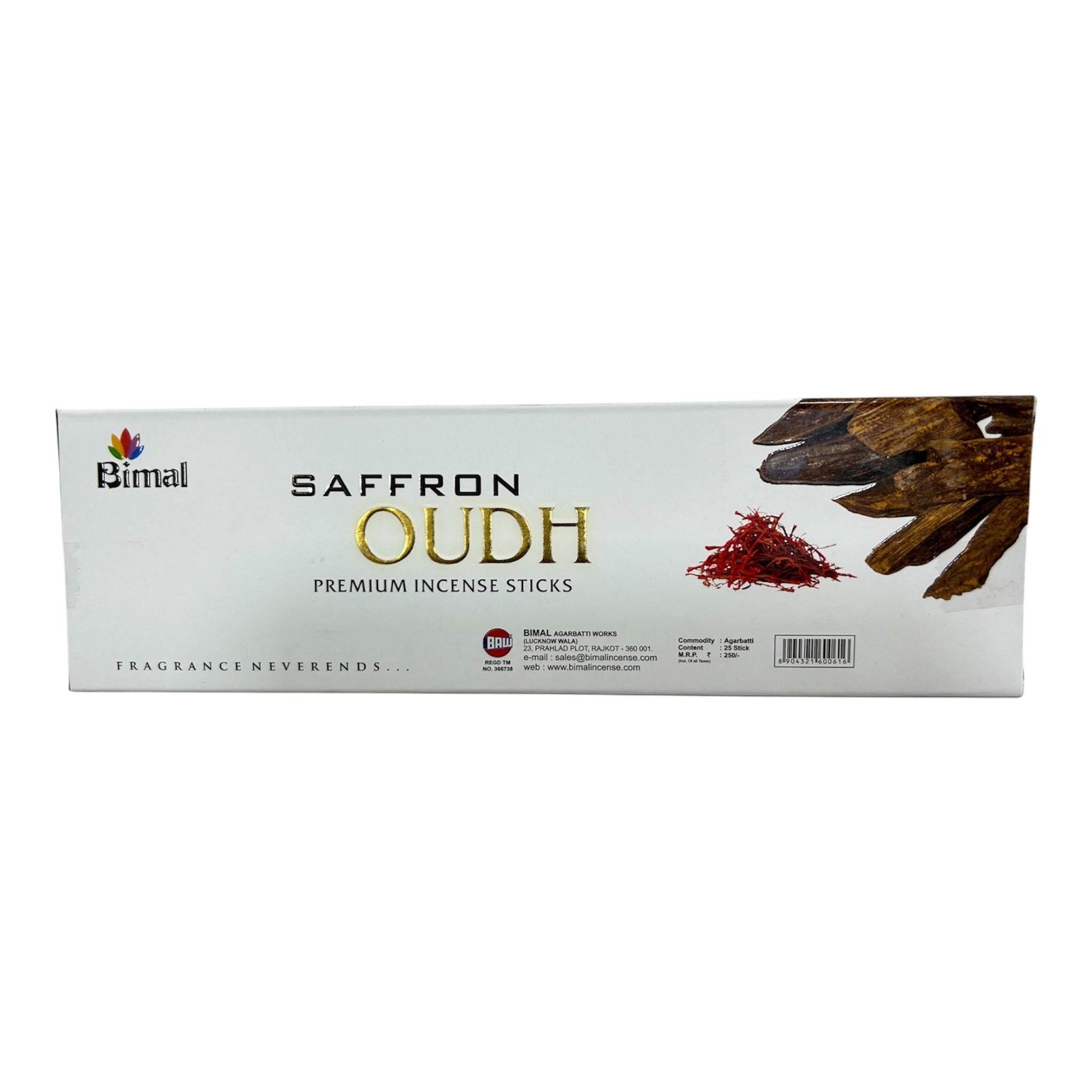 Bimal Saffron Oudh Premium Incense 25 Sticks - Aromatic Fragrance for Pooja and Gifting