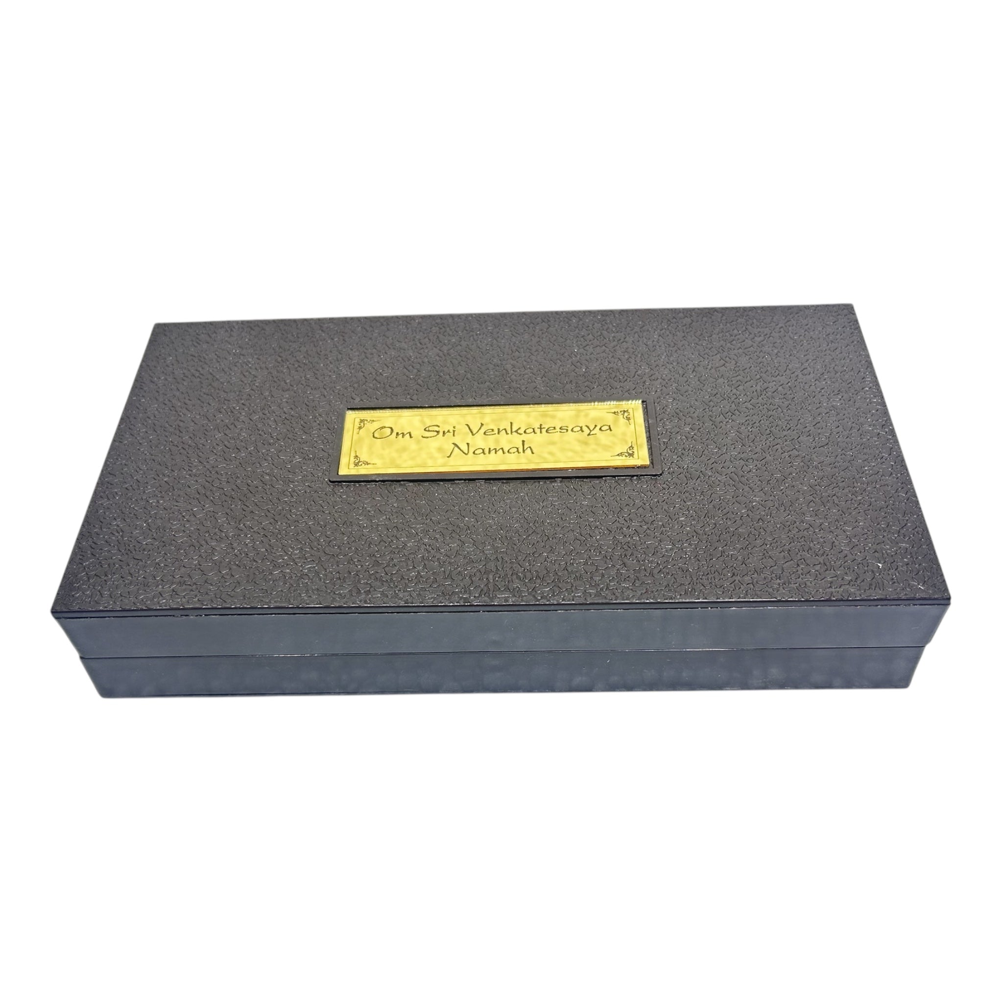 Sri Tirupati Srinivasar Alamelu Padmavathi Gold Foil Charan Padhukas Box  Corporate Gift 21 x 11 cms