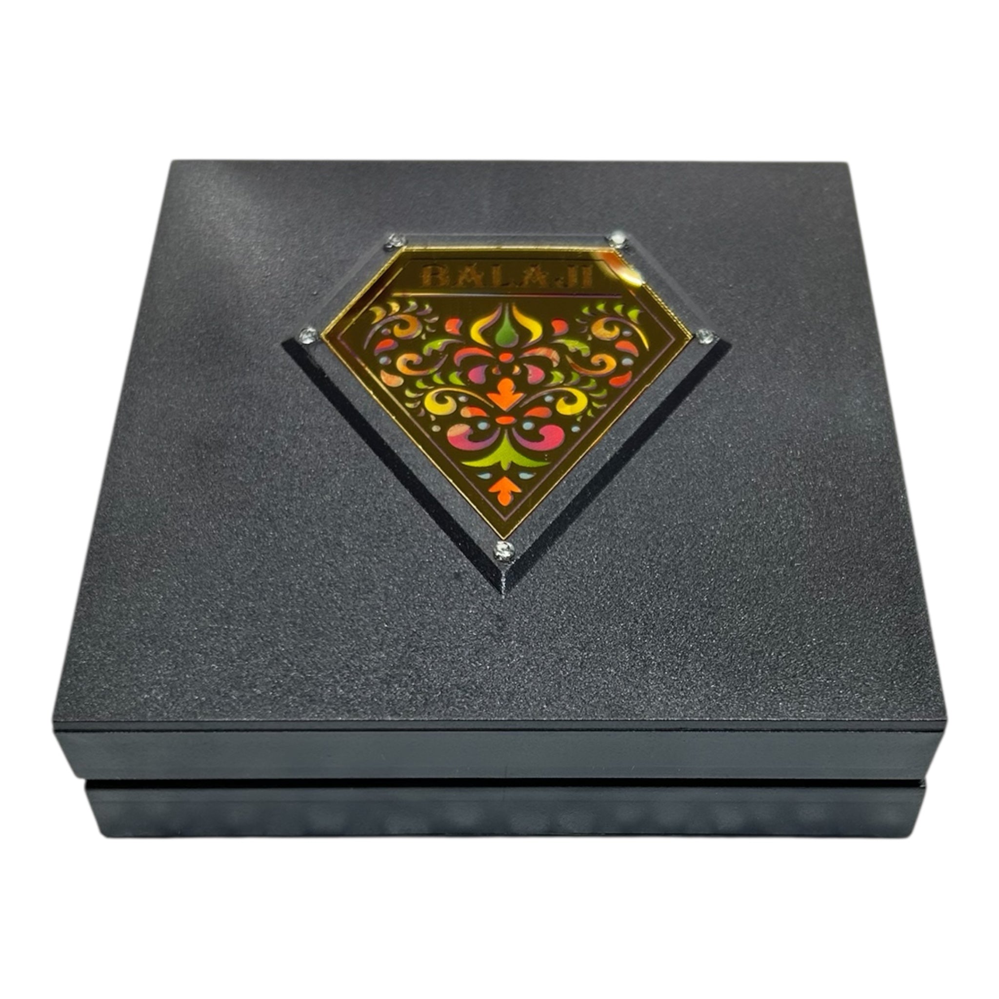 Srinivasar- Tirupati Balaji Gold Plated Charan Box Corporate Gift 11 x 11 cms - velvet-lined divine presence or festive decoration