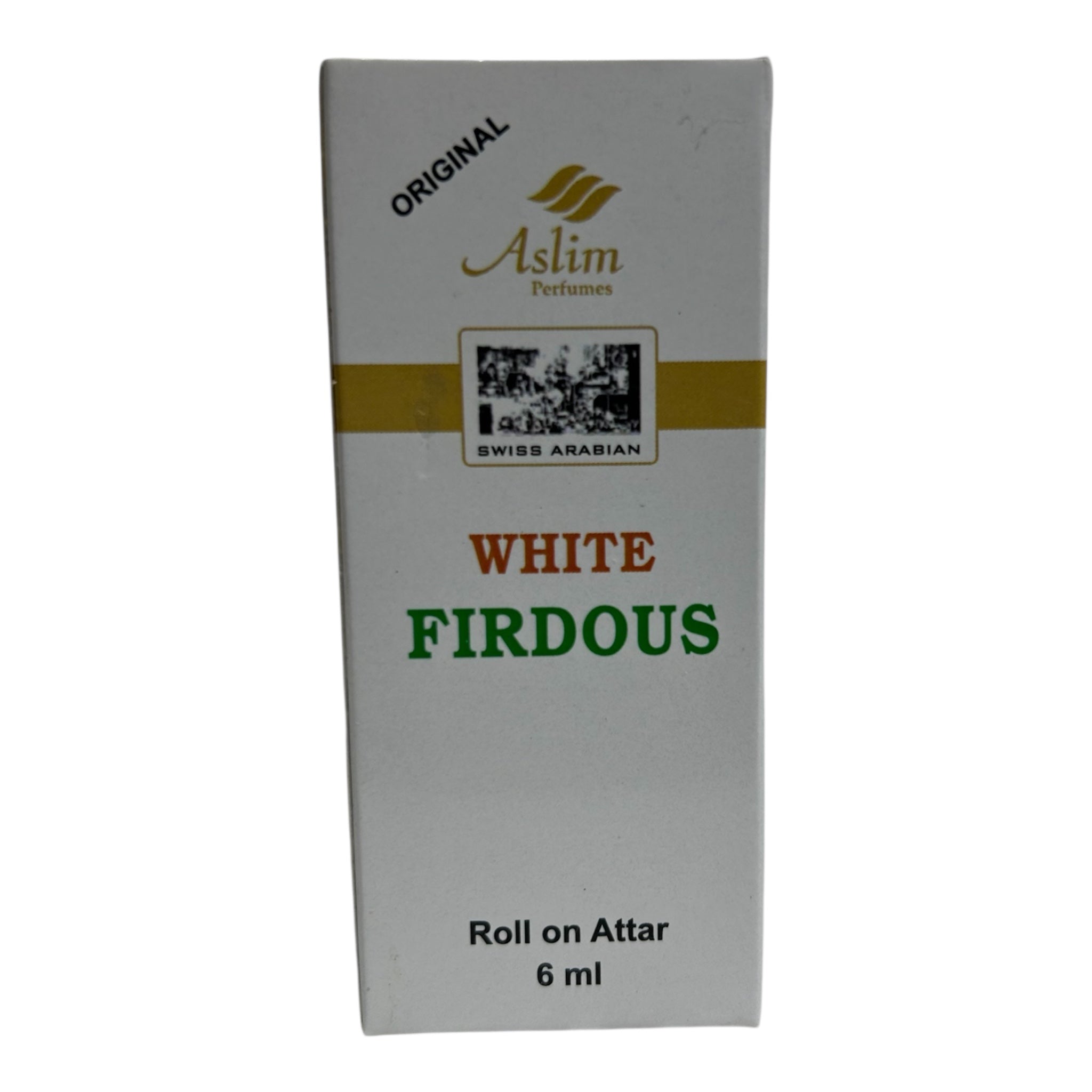 Aslim White Firdous Attar 6ml – Fresh & Floral Alcohol-Free Perfume Oil Natural Indian Fragrance Attar