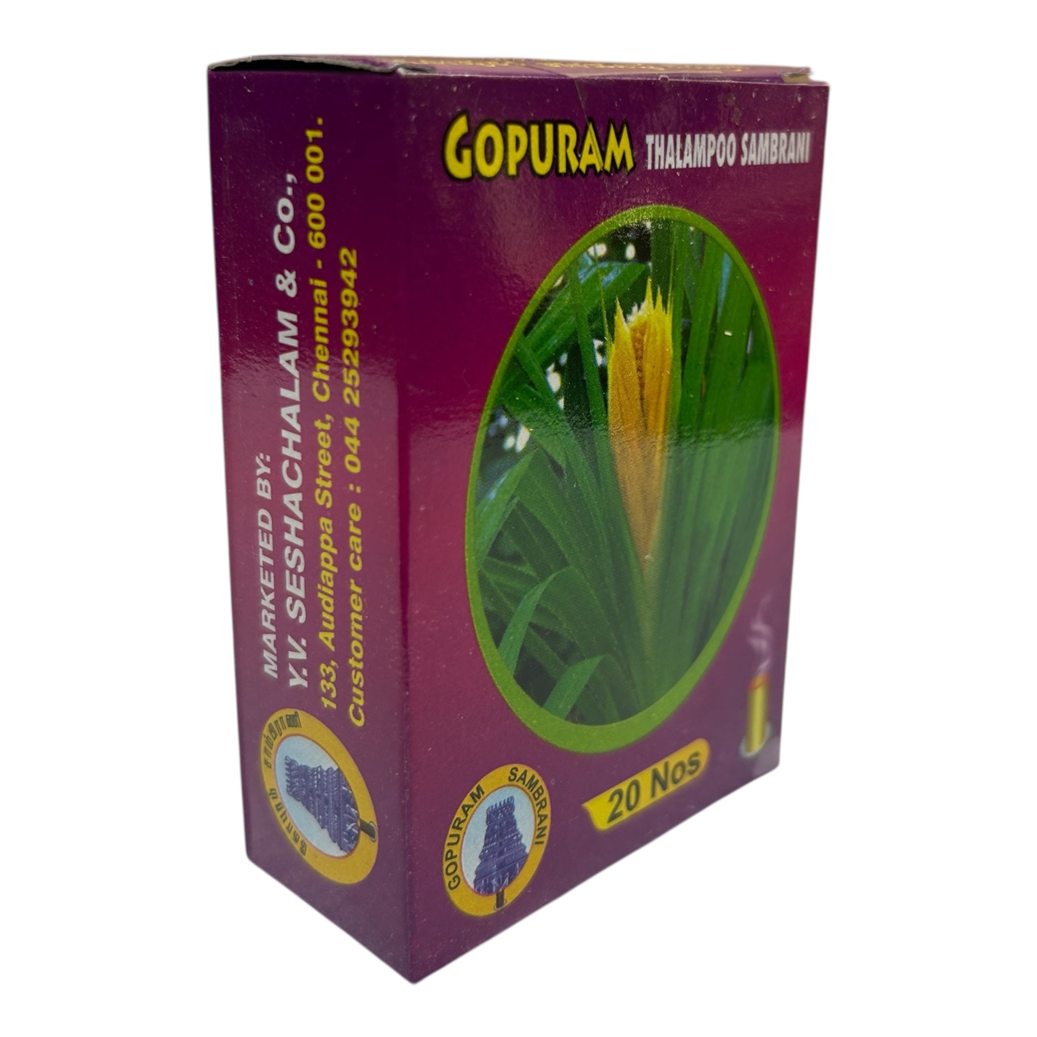 Gopuram Thalampoo Sambrani – Traditional Temple-Grade Aroma for Pooja தாழம்பூ சாம்பிராணி