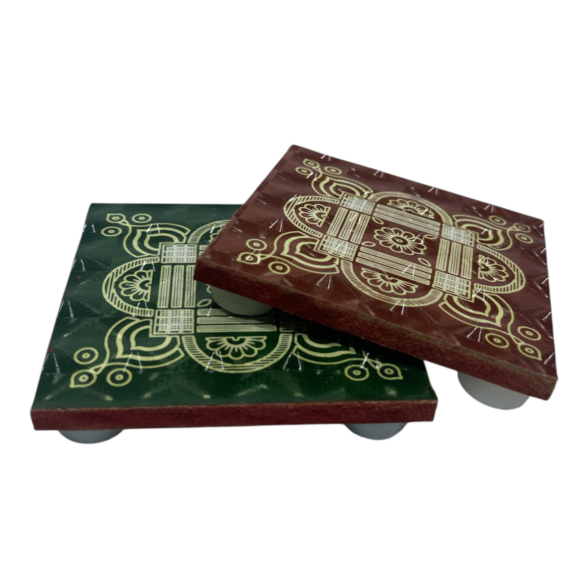 Iyer Padi Kolam Sparkling 3D Design MDF Manai Stand