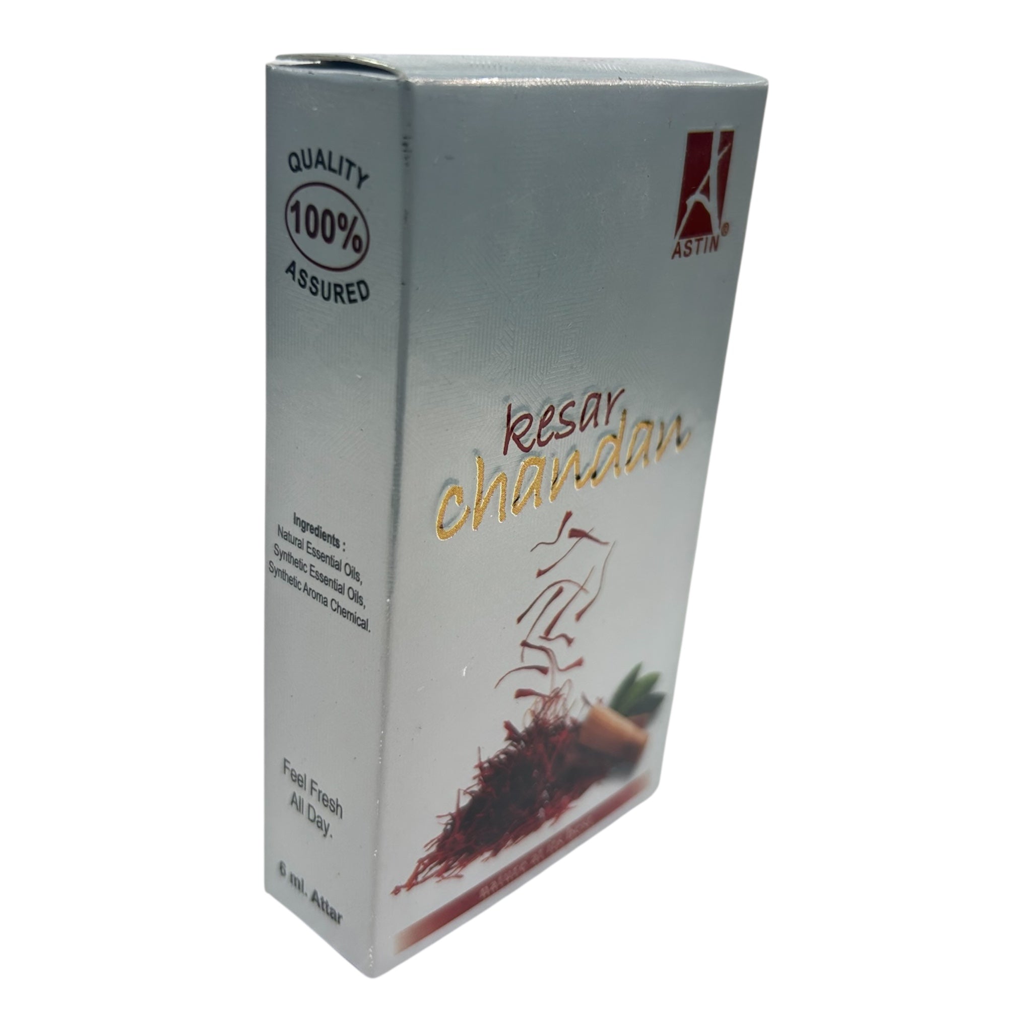 Astin Kesar Chandan Attar Roll On 6 ml -Sacred saffron & sandalwood blend Scent குங்குமபூ & சந்தன வாசனை திரவியம்