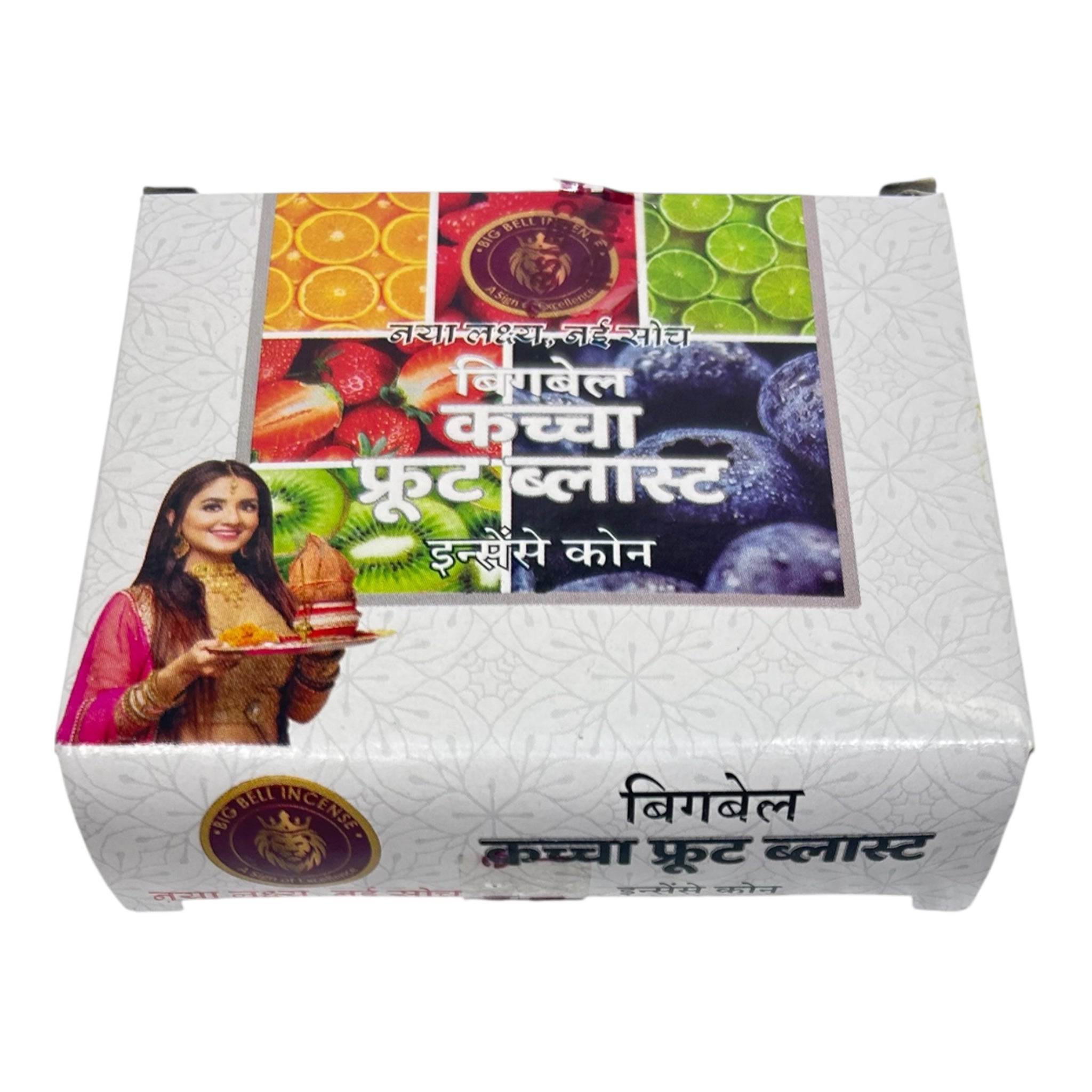 Big Bell Kacha Fruit Blast Incense Cones Pack of 5 - Vibrant Fruity Refreshing Aroma for Home & Meditation