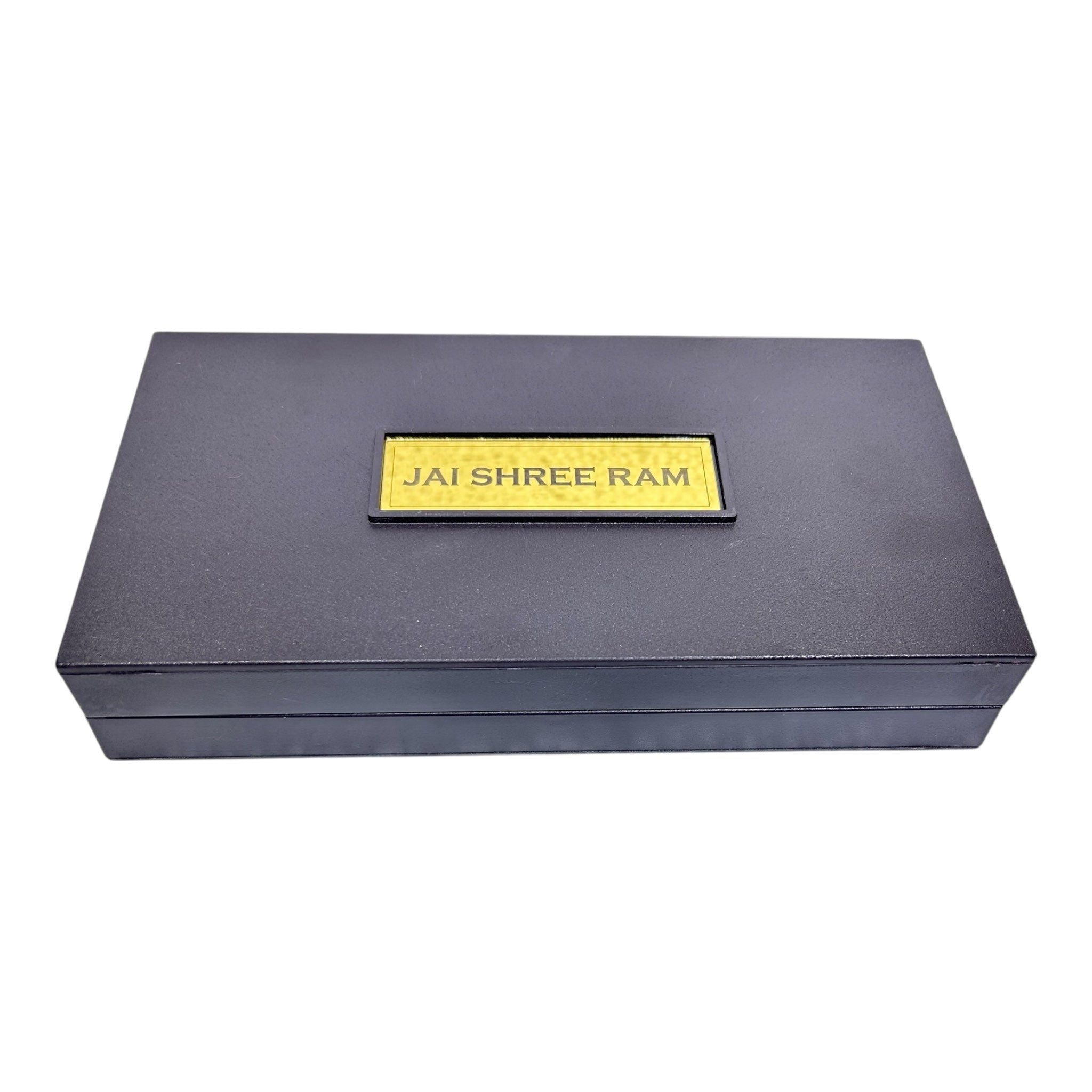 Sri Ayodhya Ram Lalla Murthi Gold-Plated Charan Padhuka  Box Corporate Gift 21 x 11 cms - Auspicious Presentation Sri Ram Navmi Celebrations