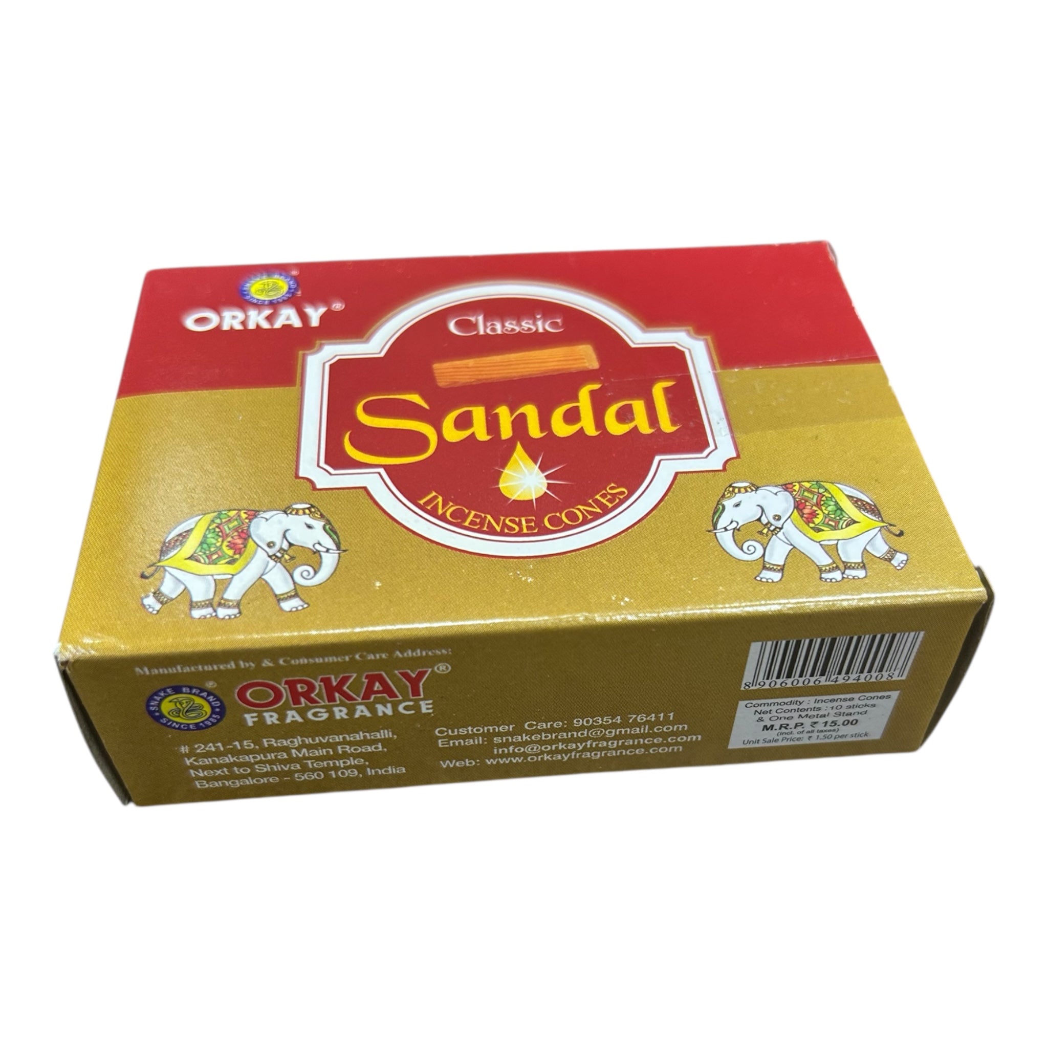 Orkay Classic Sandal Incense Cones (Pack of 5)