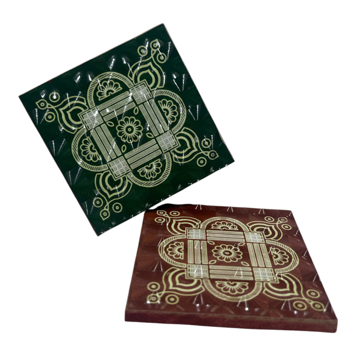 Iyer Padi Kolam Sparkling 3D Design MDF Manai Stand