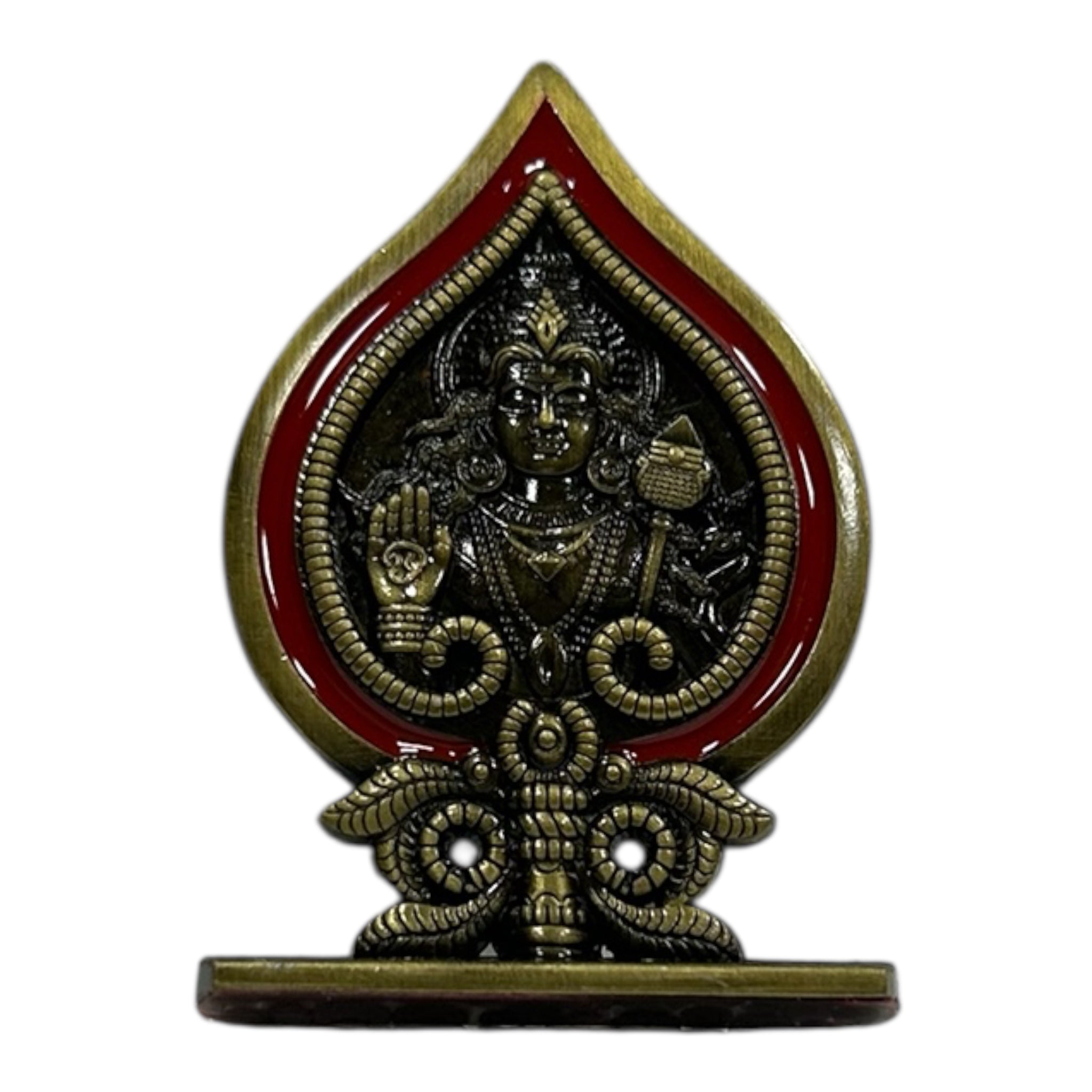 Murugan Tamil Om "ஓம்" Stand for Car Dashboard & Home Decor Spiritual Metal stand with Base
