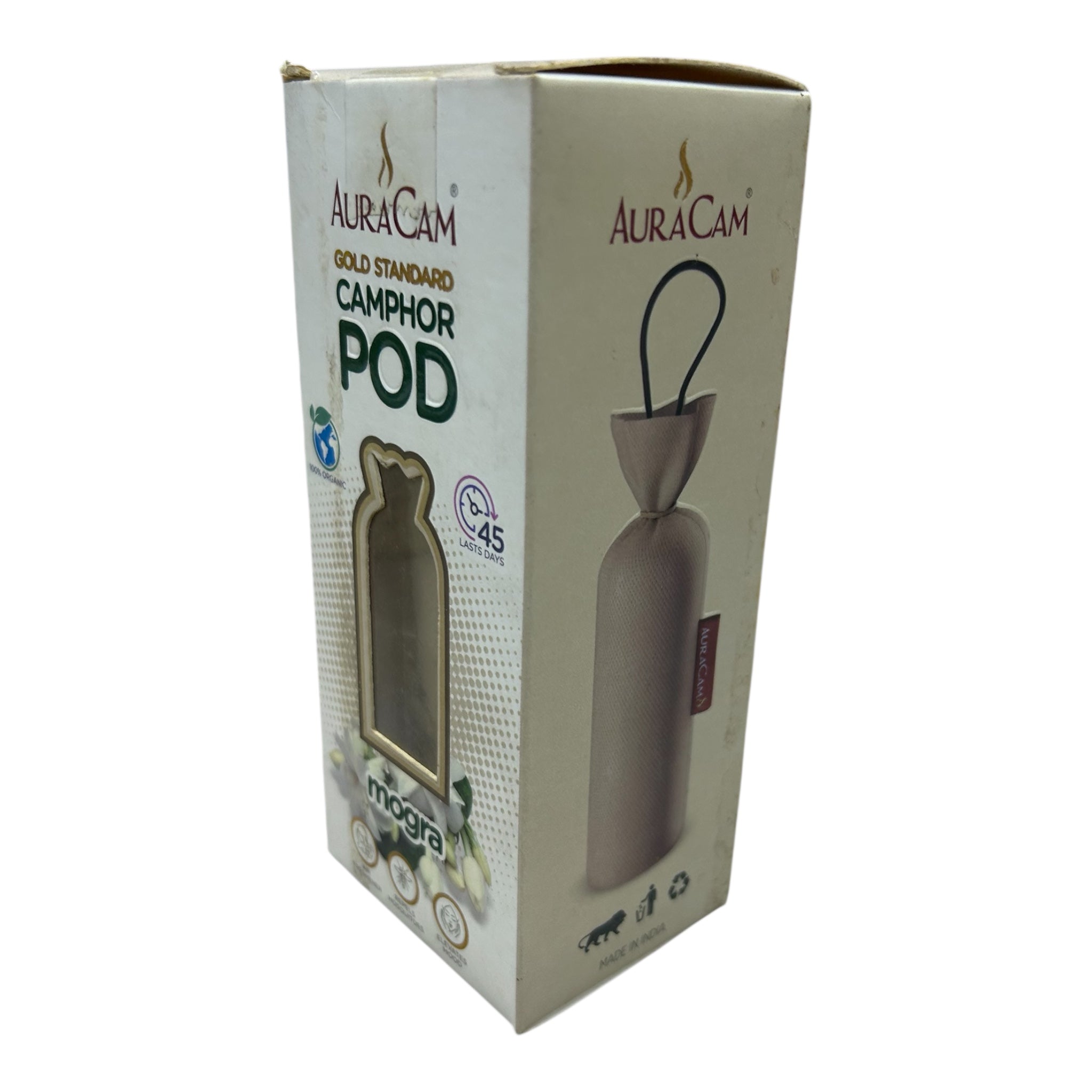 Auracam Camphor Pod Mogra Flavour - Aromatic Natural Air Purifier & Mood Enhancer