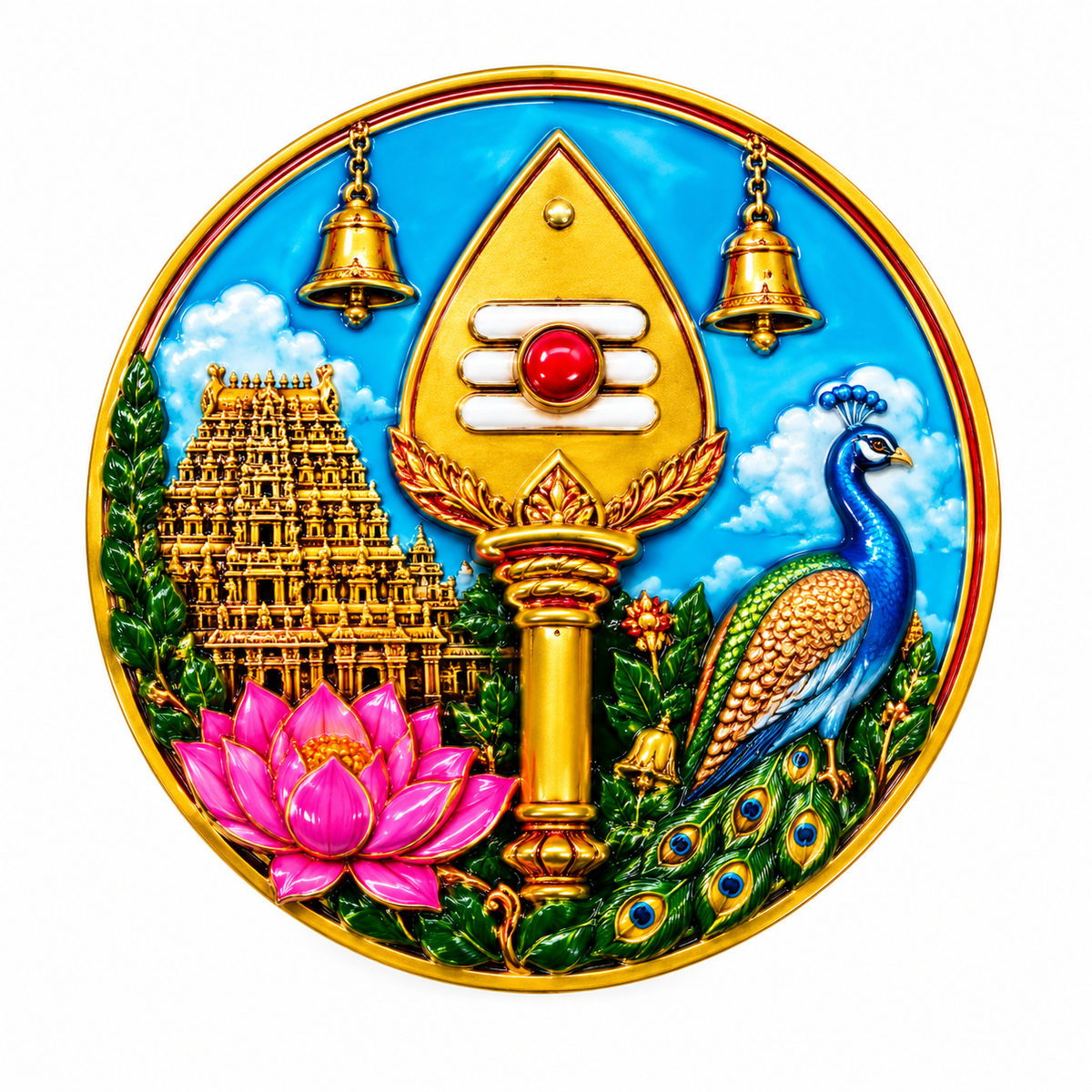 Lord Murugan Vel Magnet-Dimension 3 X 3 cms