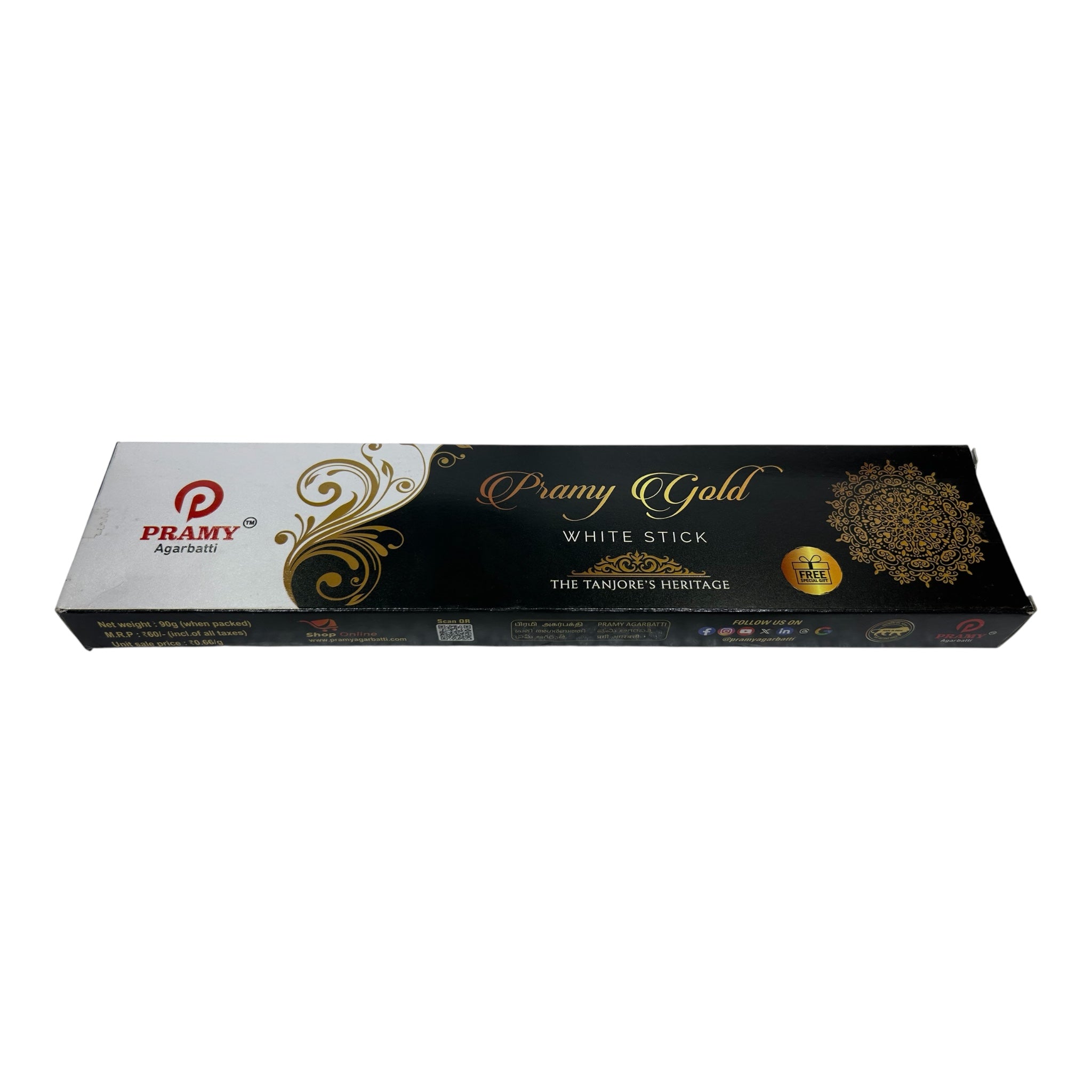 Pramy Gold White Agarbathi Stick - Calm and comfort Aroma