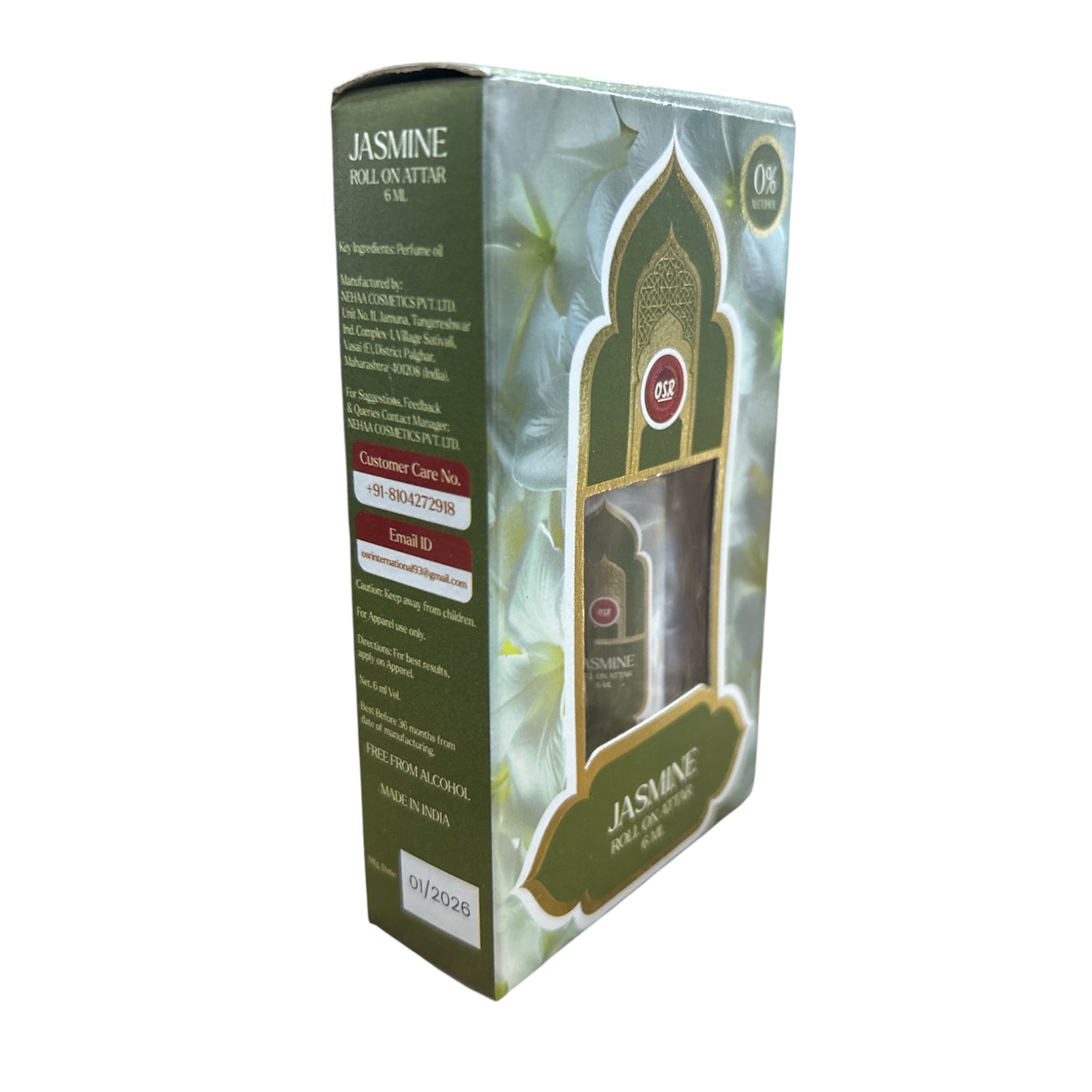 OSR Jasmine Roll On Attar 6 ml - classic natural Fragrance