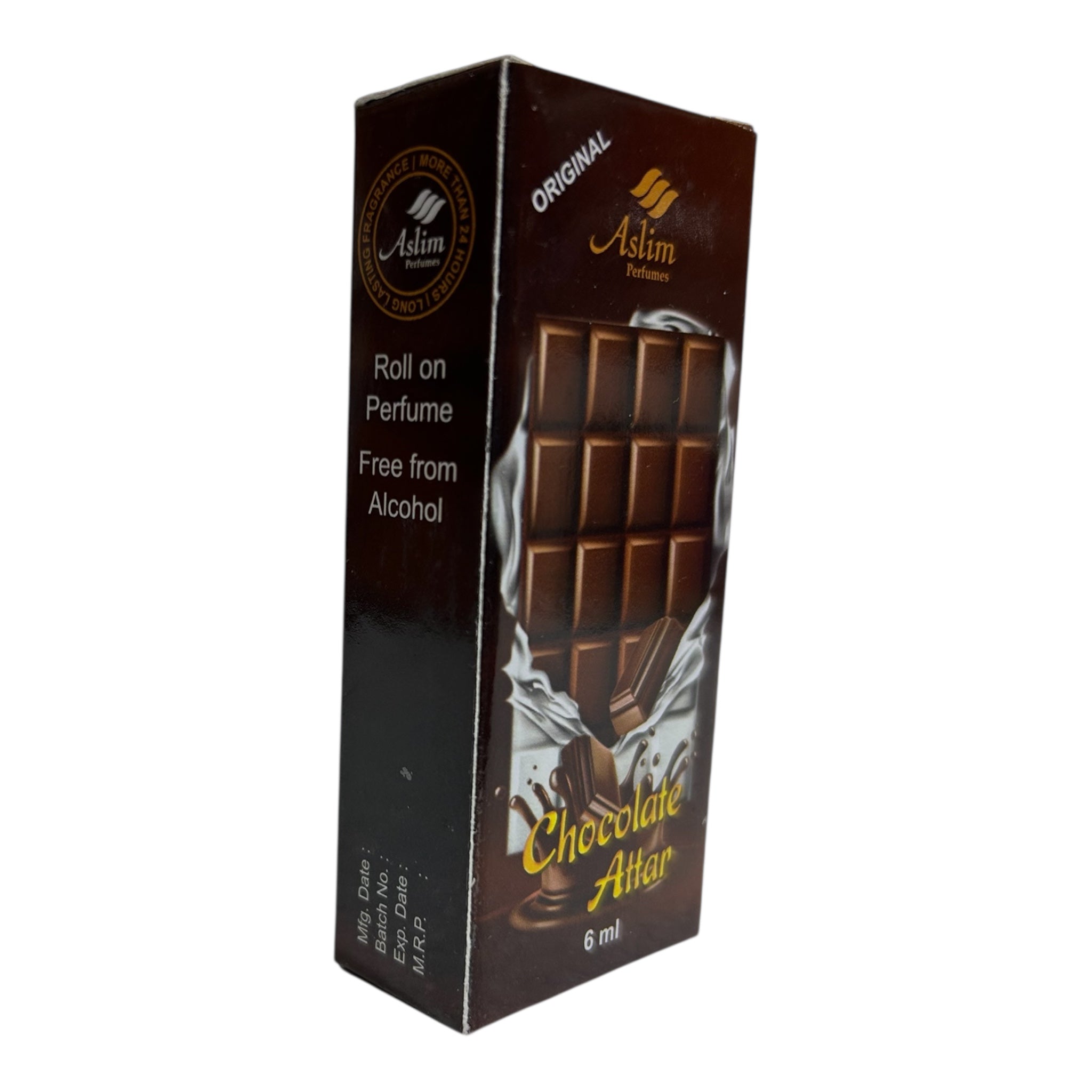 Aslim Chocolate Attar 6ml – Alcohol-Free Perfume Oil Pocket-Size Natural Fragrance Attar