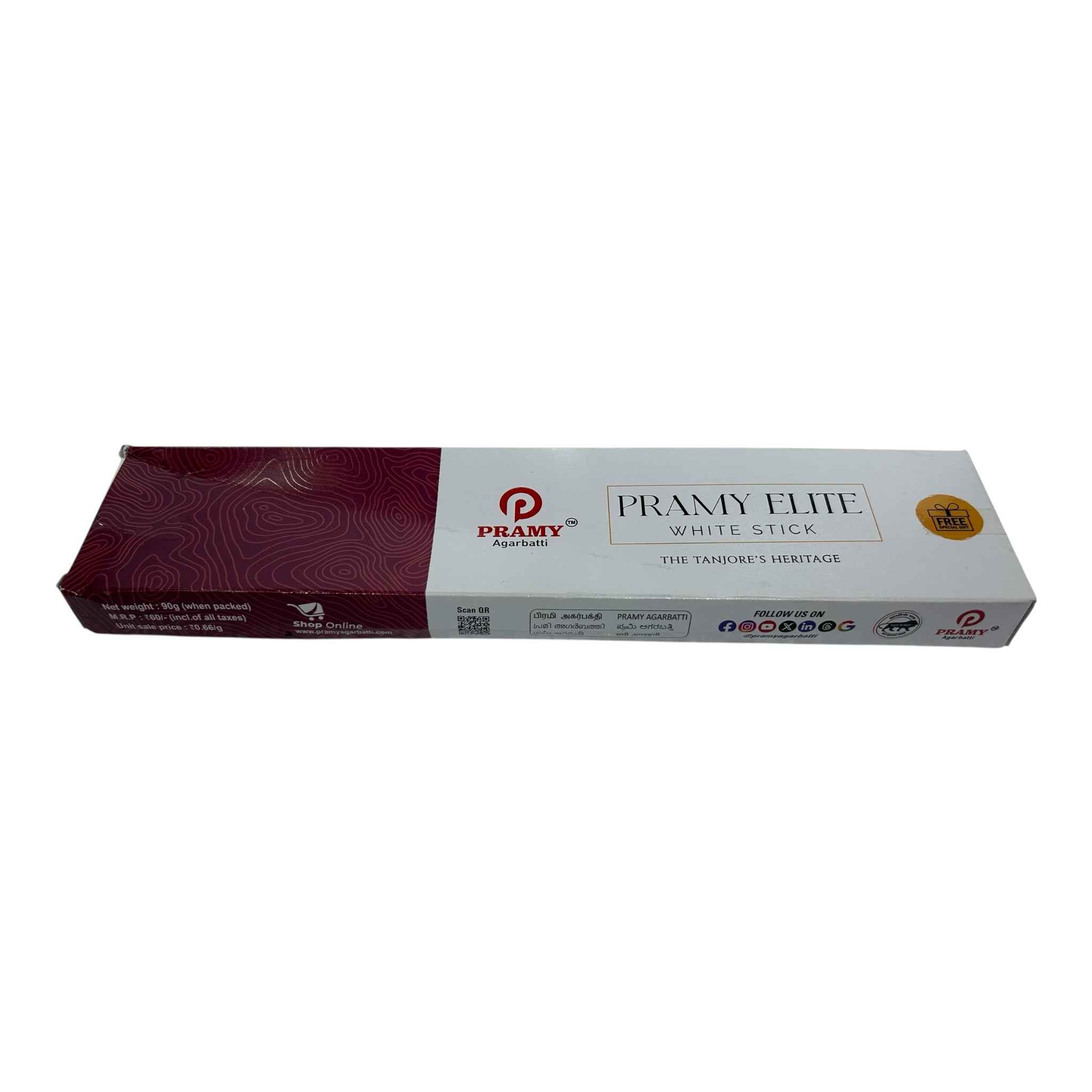 Pramy Elite White Incense Stick -hand-rolled masala Agarbathi