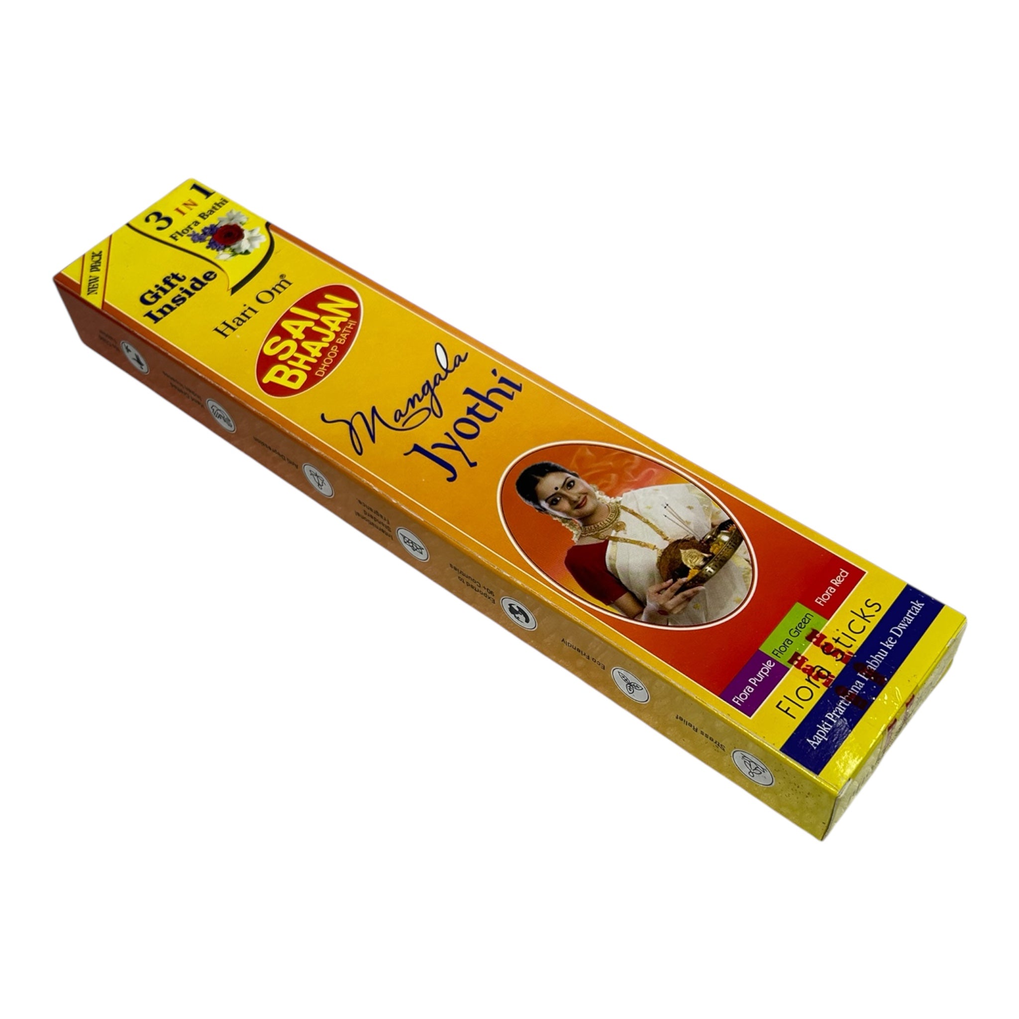 Hari Om Sai Bhajan 3 in one Mangal Jyoti Flora Sticks – A Divine Blend of Purple, Green & Red Fragrance for Sai Bhajans or group satsangs