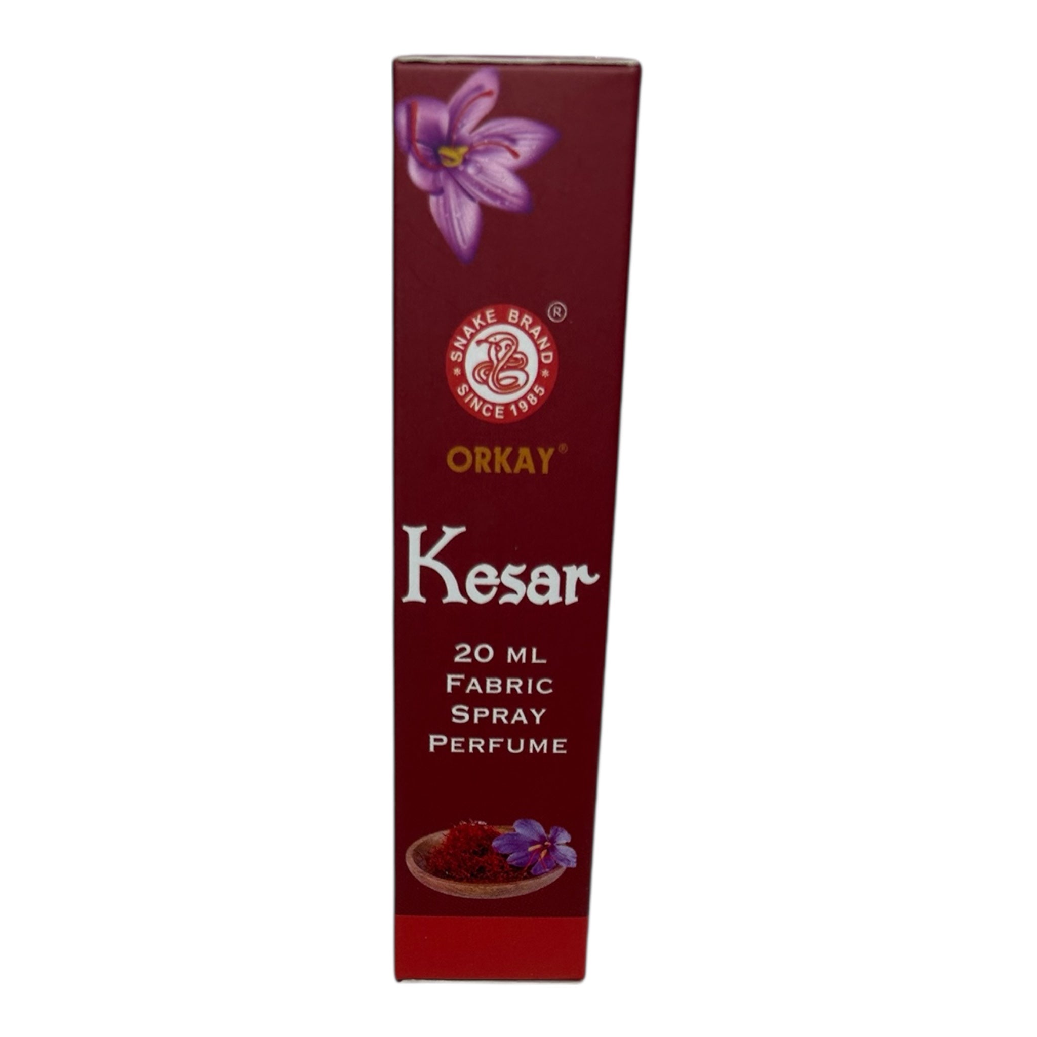 Orkay Kesar Fabric Spray Perfume – 20 ml - Luxurious Saffron Scent for Clothes & Linen குங்குமப்பூ நறுமண திரவியம்