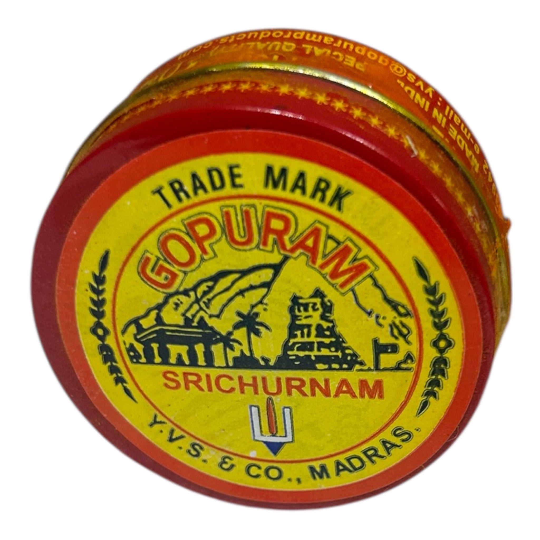 Gopuram No 9 Sri Churnam Box Red Srichoornam Podi Dabba
