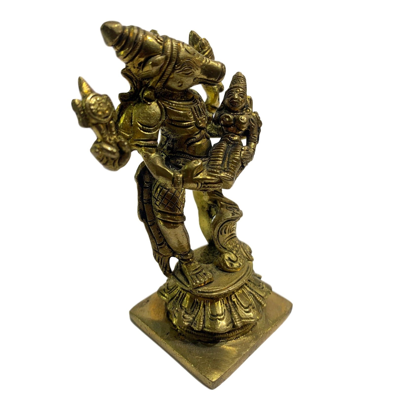 Bhuvarahar Brass Antique Figurine 3.75 inch - Sri Prarthana