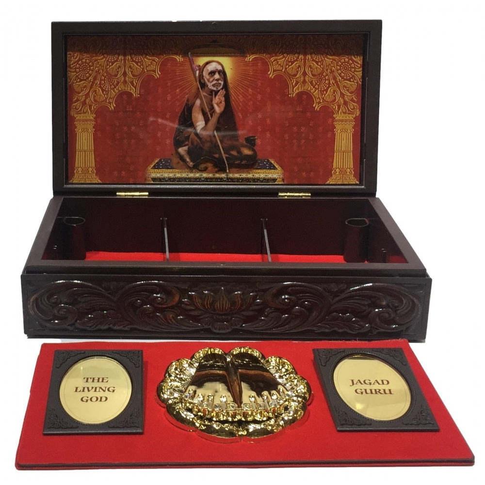 Mahaperiyava Gold plated Padham Secret Jewel Box Corporate Gift 21 x 11 cm