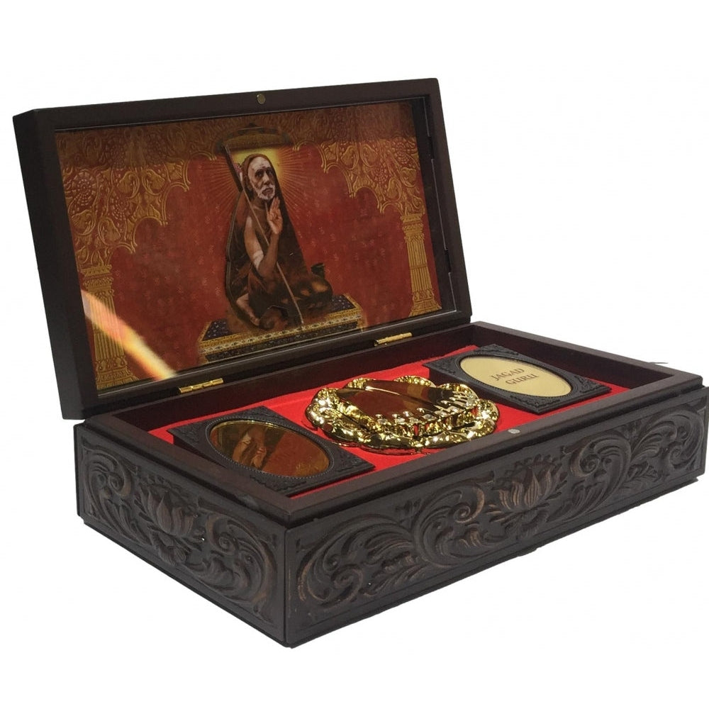 Mahaperiyava Gold plated Padham Secret Jewel Box Corporate Gift 21 x 11 cm