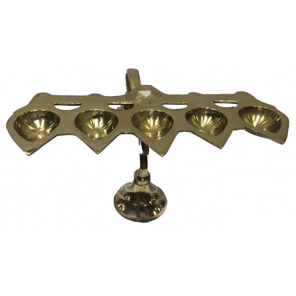 Brass  Pancha Harathi or 5 Flames Karpoora Karandi - Sri Prarthana