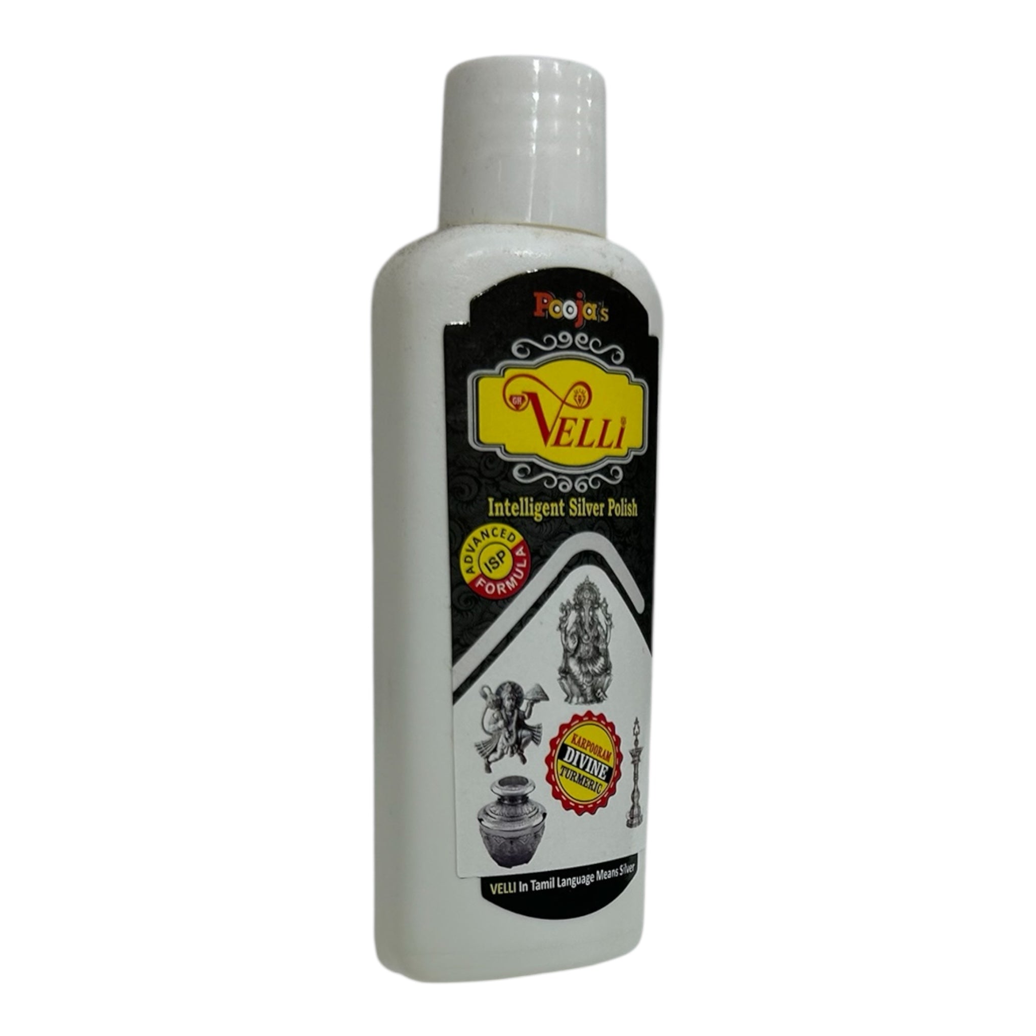 Pooja Velli (வெள்ளி) Intelligent Silver Polish - Fast & Gentle Silver Cleaner for Idols, Jewelry & Utensils