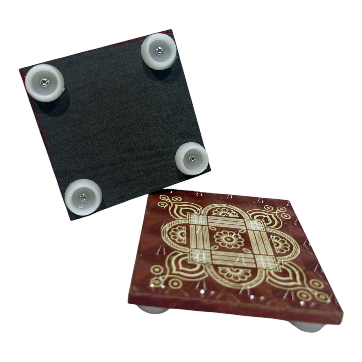 Iyer Padi Kolam Sparkling 3D Design MDF Manai Stand