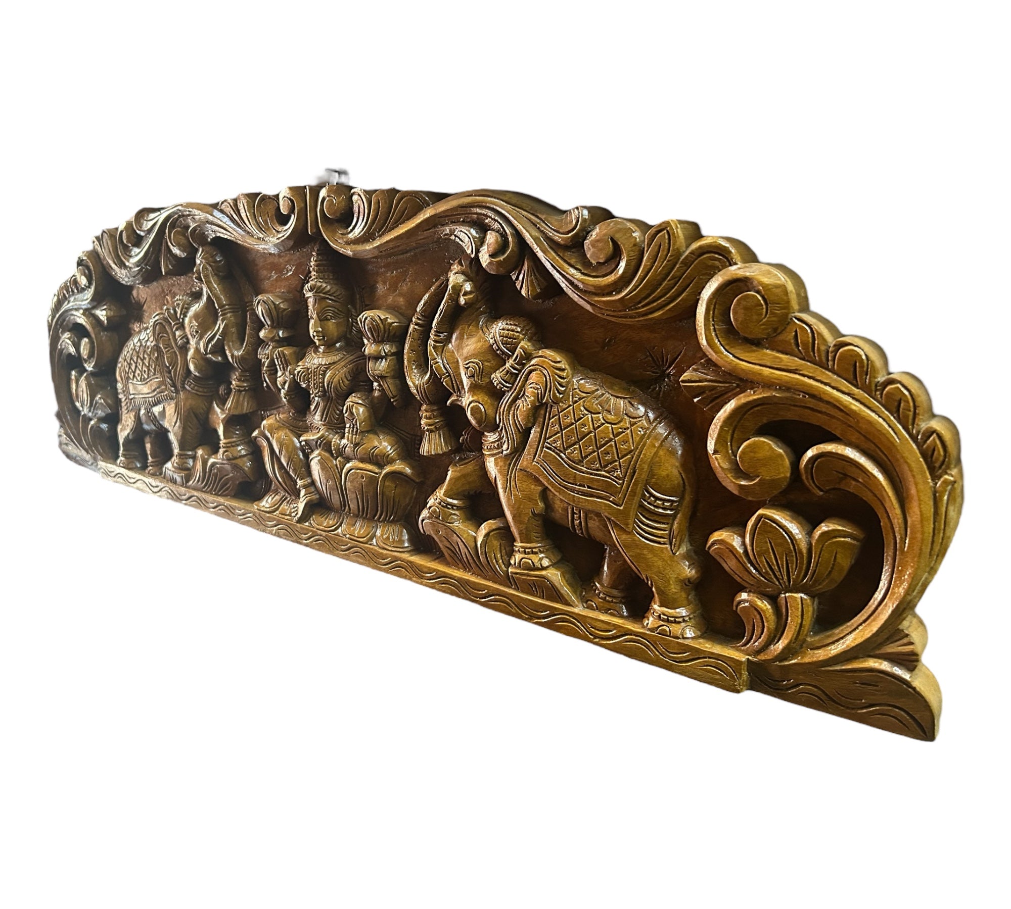 Gajalakshmi Wood Carving Oval style
