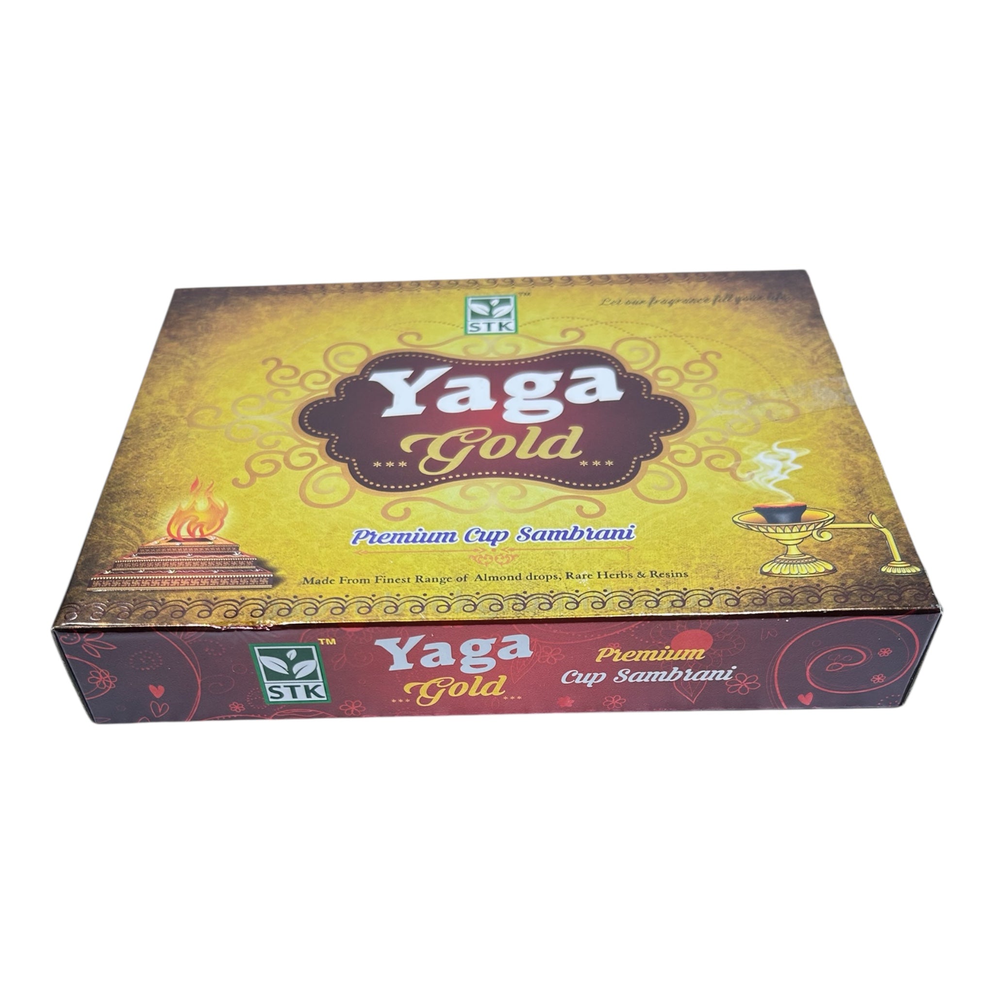 STK Yaga Gold Premium Cup Sambrani - Sacred Aroma of the finest range of Almond drops