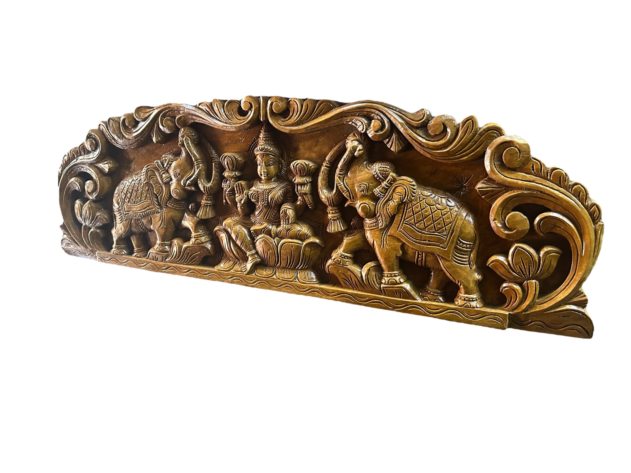 Gajalakshmi Wood Carving Oval style