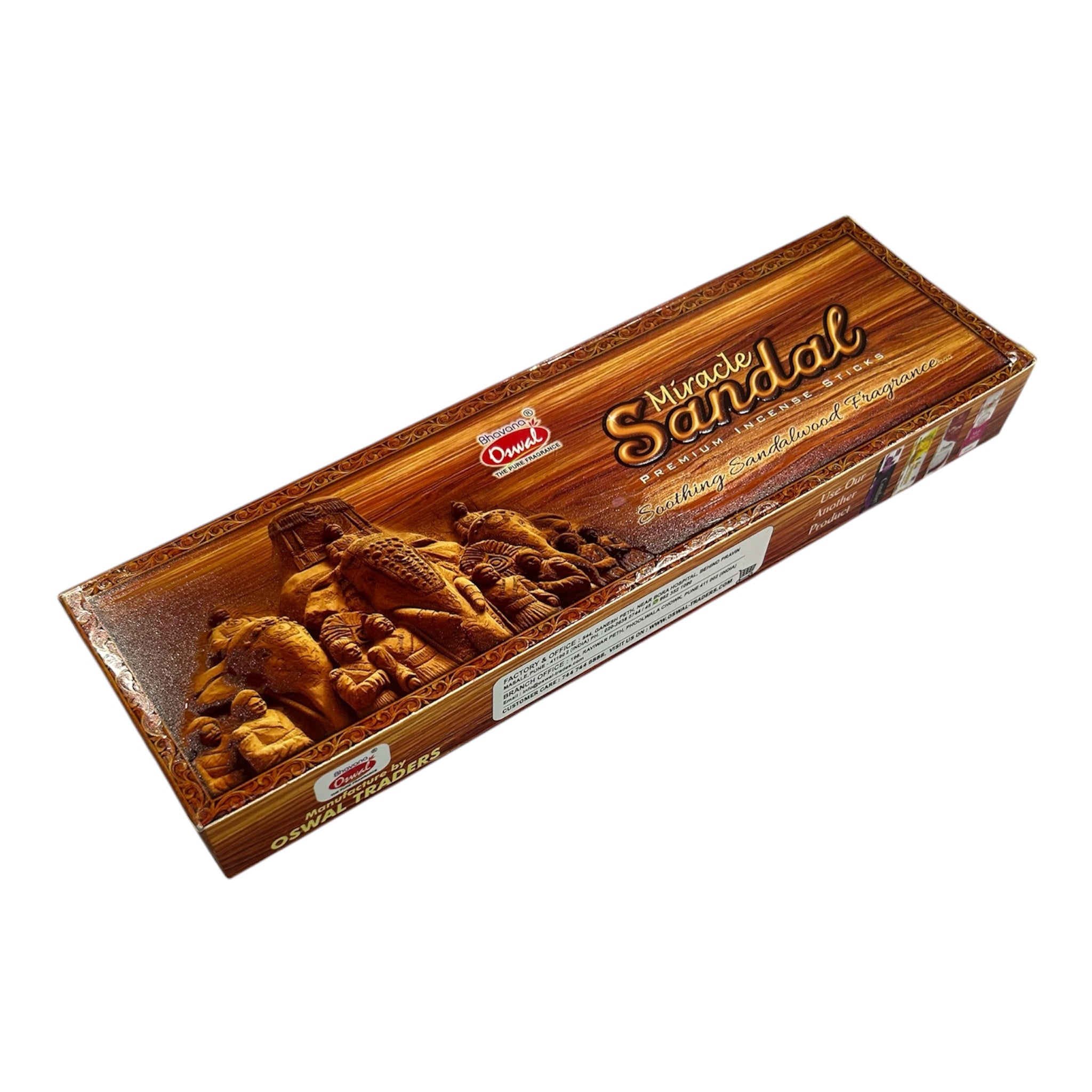 Oswal Miracle Sandal Premium Incense Sticks - Traditional Sandal Fragrance for Pooja