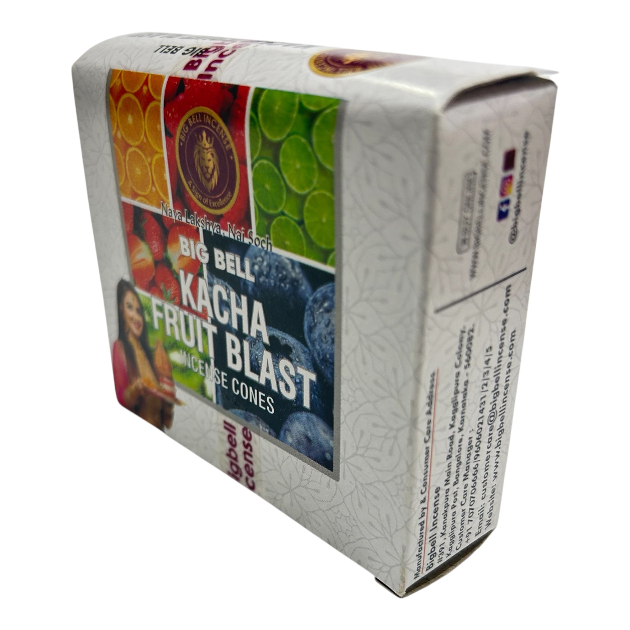 Big Bell Kacha Fruit Blast Incense Cones Pack of 5 - Vibrant Fruity Refreshing Aroma for Home & Meditation