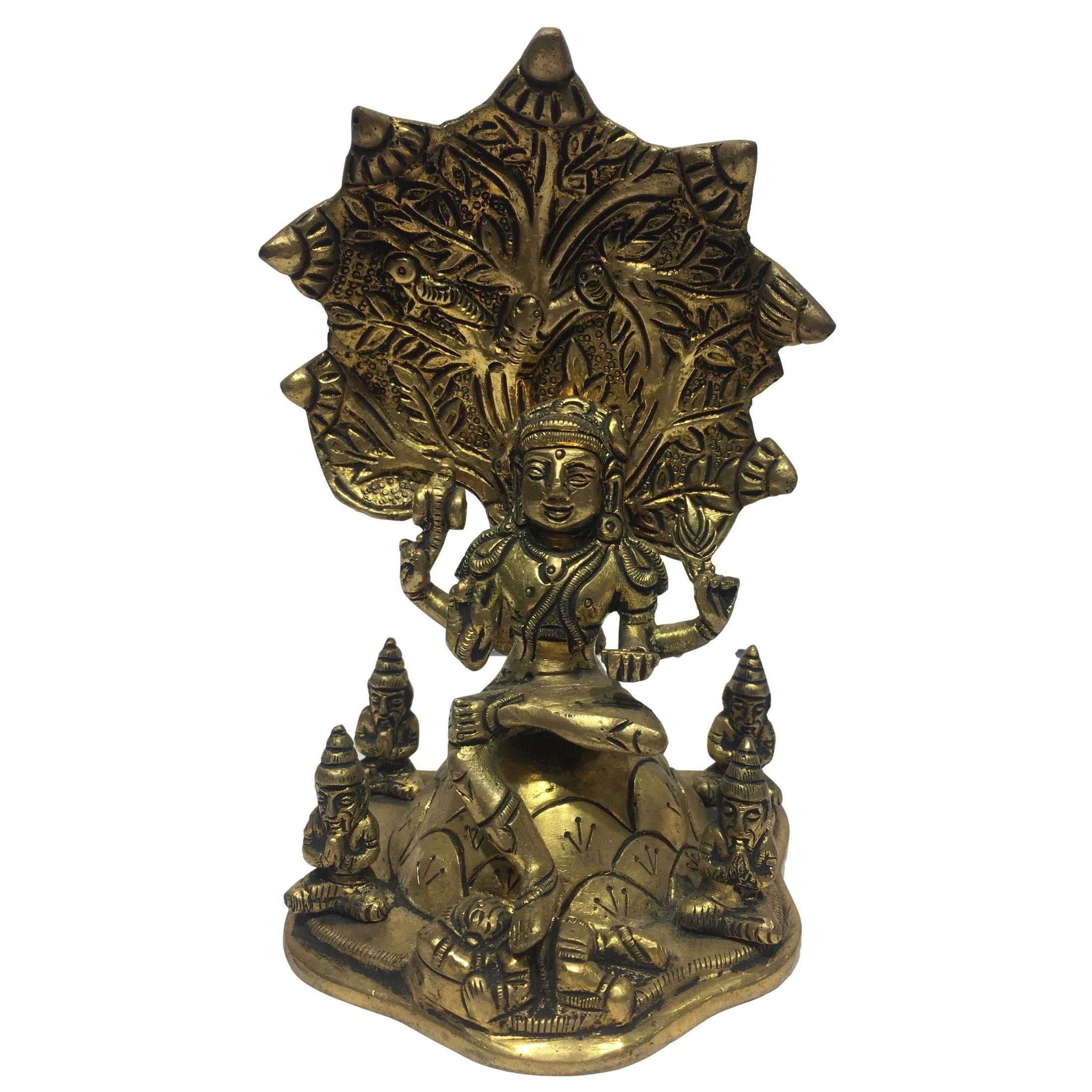 Dakshinamoorthy Brass Antique Figurine 7 Inch - Sri Prarthana