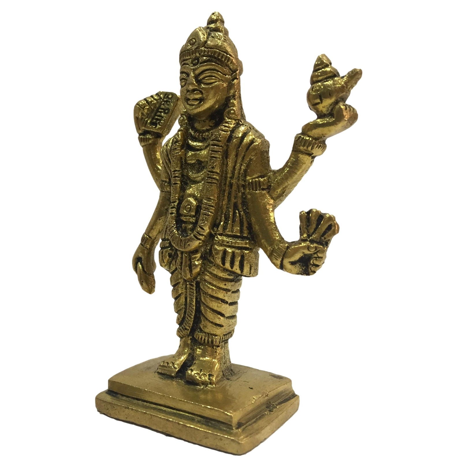 Dhanvanthri Brass Antique Murthi 3.5 Inch - Sri Prarthana