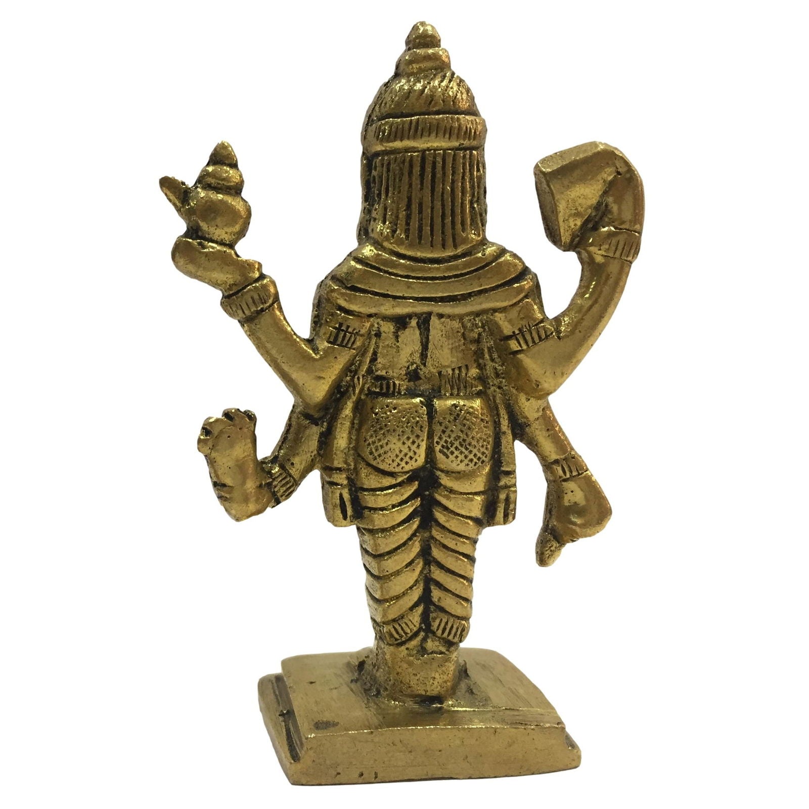 Dhanvanthri Brass Antique Murthi 3.5 Inch - Sri Prarthana