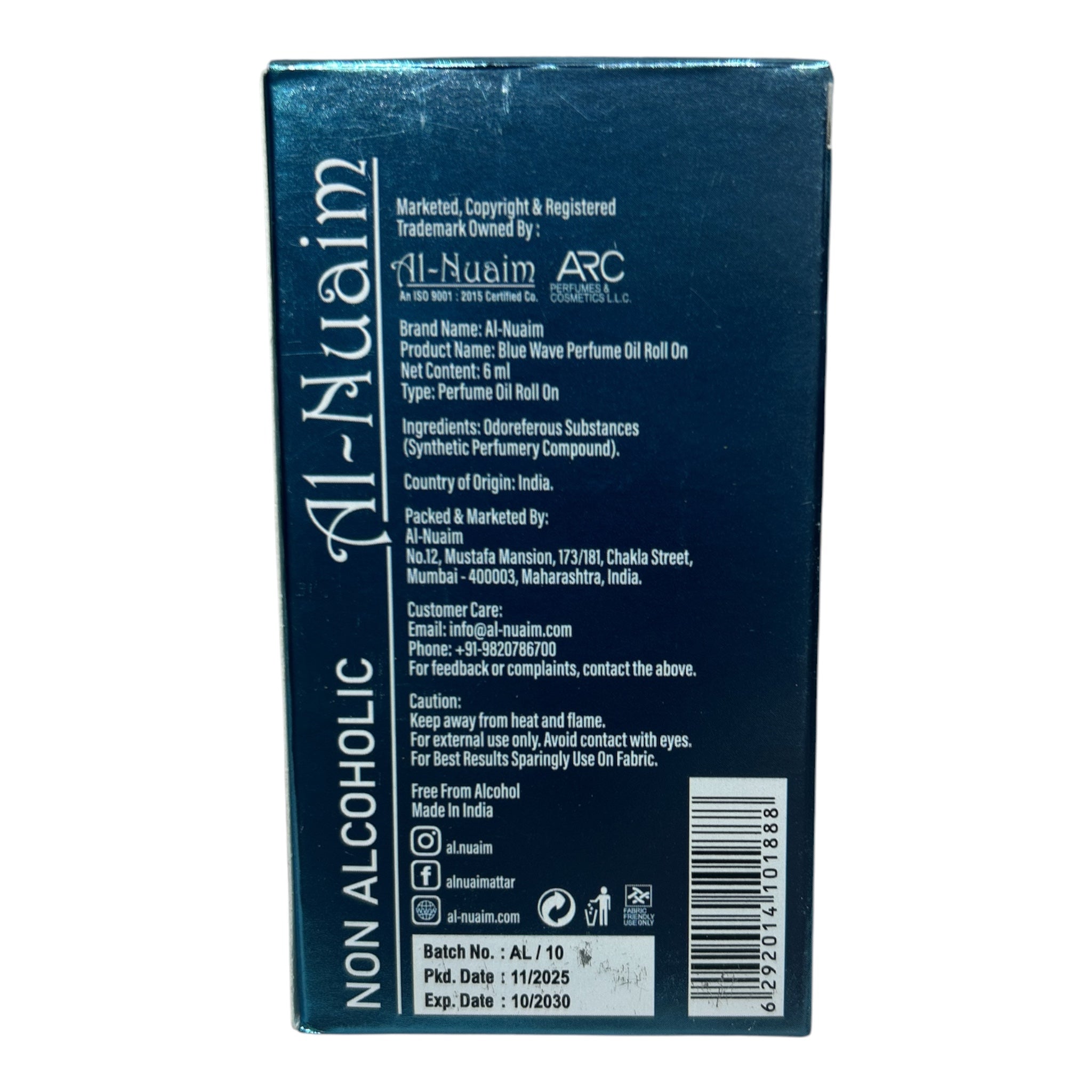 Al Nuaim Blue Wave Perfume Oil Roll On
