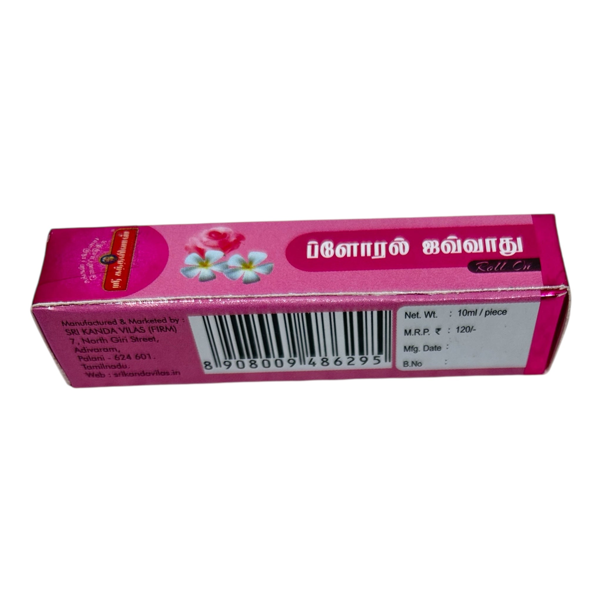 Sri Kandavilas Floral Javvadhu Roll On 10 ml - Divine Fragrance with a Floral Touch