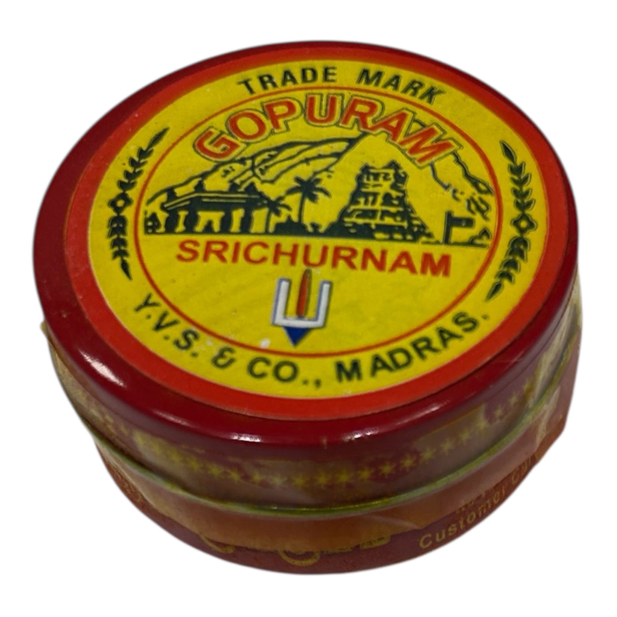 Gopuram No 9 Sri Churnam Box Red Srichoornam Podi Dabba