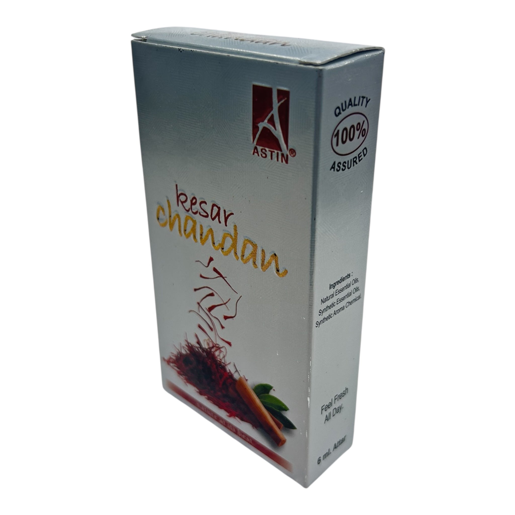 Astin Kesar Chandan Attar Roll On 6 ml -Sacred saffron & sandalwood blend Scent குங்குமபூ & சந்தன வாசனை திரவியம்