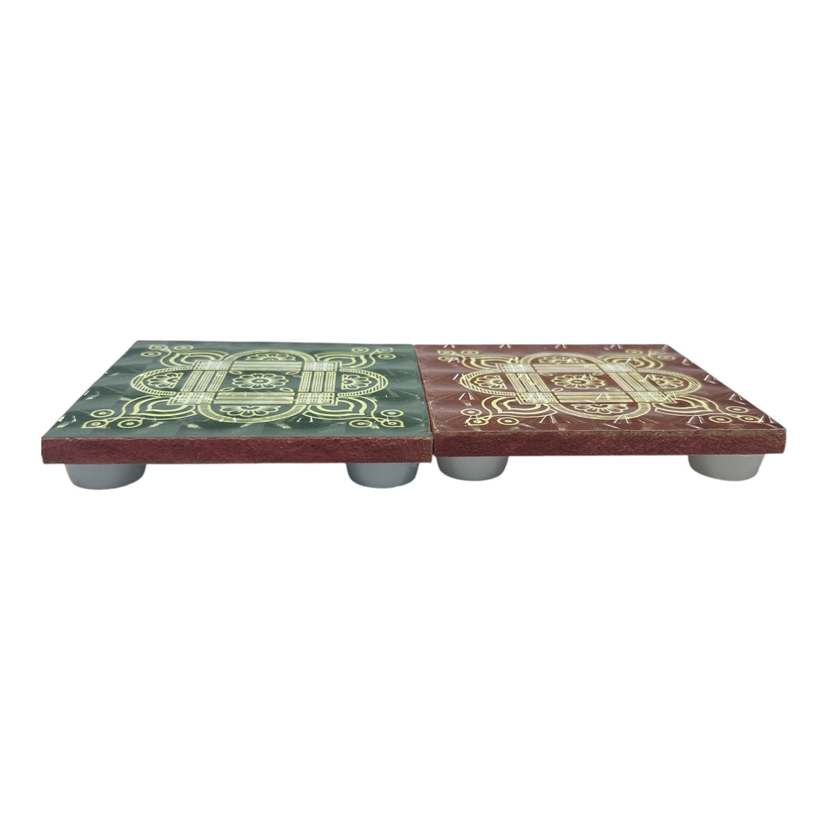 Iyer Padi Kolam Sparkling 3D Design MDF Manai Stand