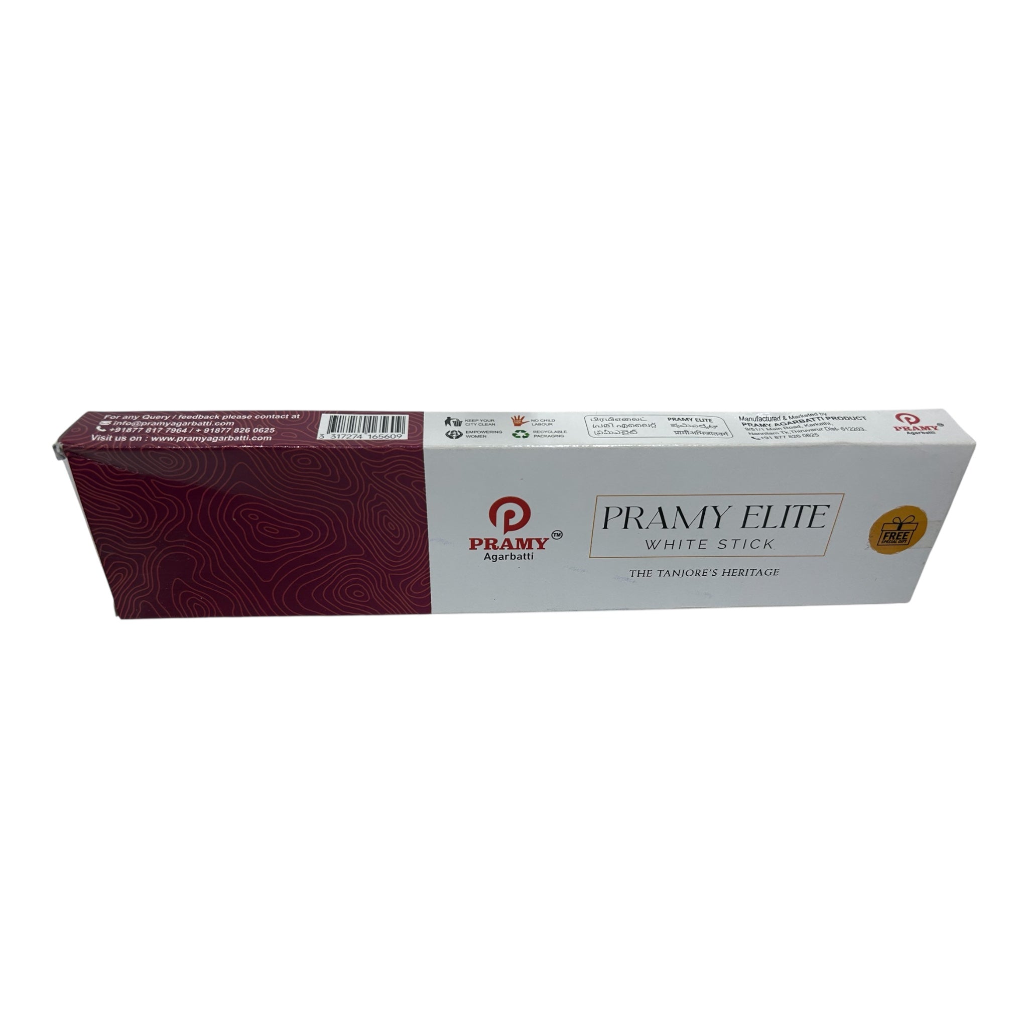Pramy Elite White Incense Stick -hand-rolled masala Agarbathi