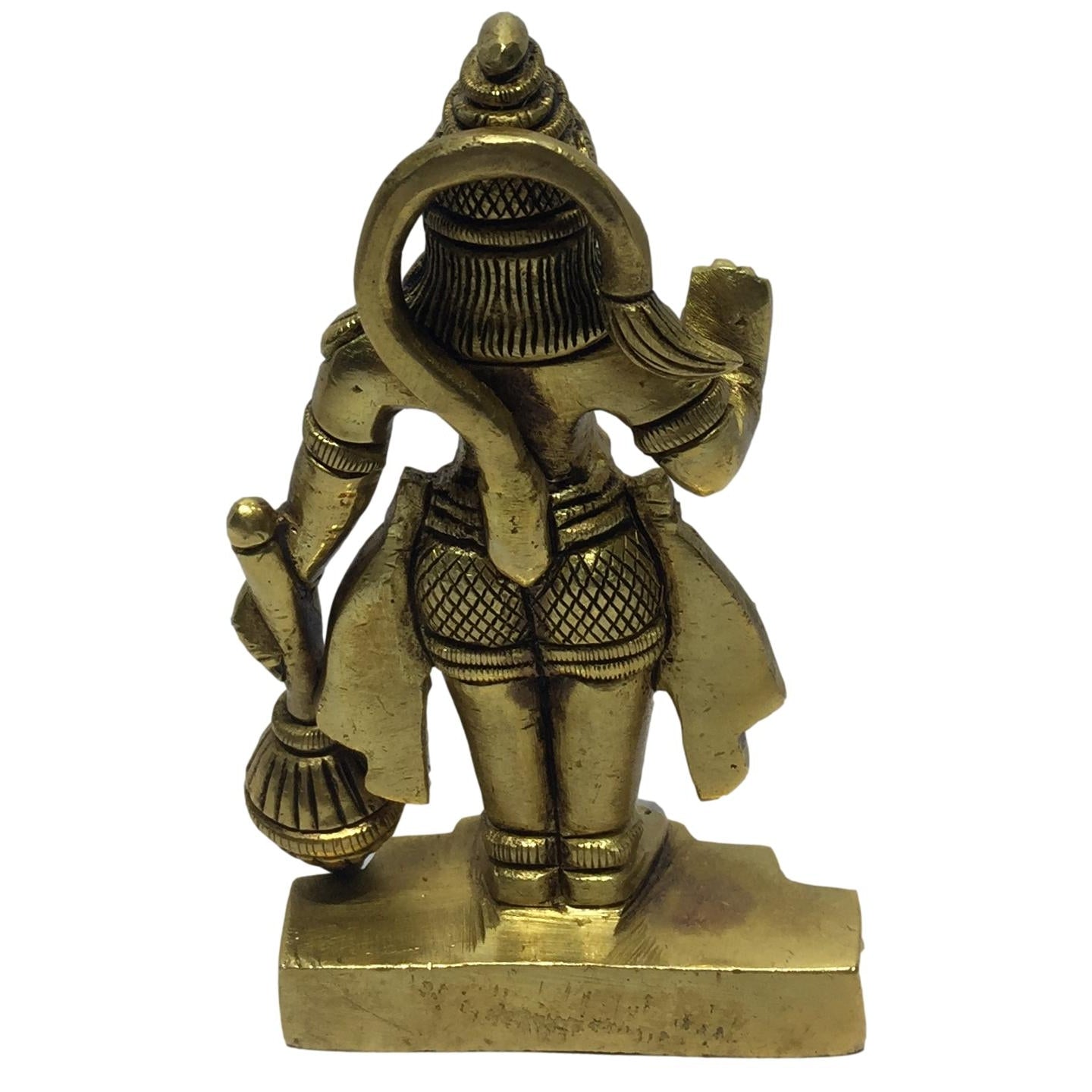 Gadhai Hanuman Standing Brass Antique Sculpture 3.75 inch - Sri Prarthana