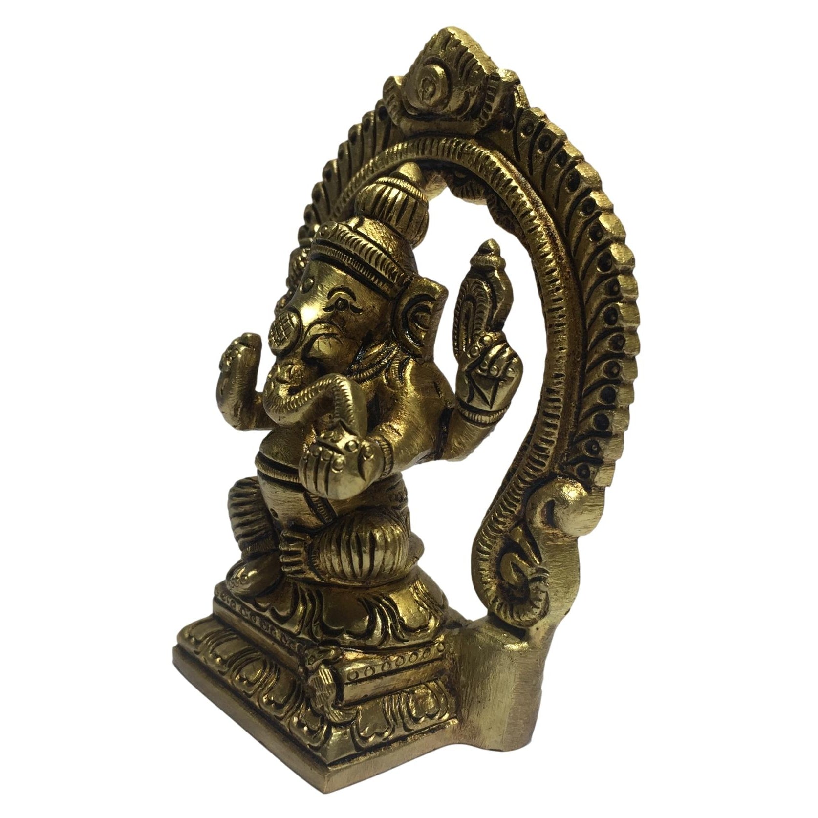 Ganesha in Prabhai Brass Antique 3.6 inch - Sri Prarthana