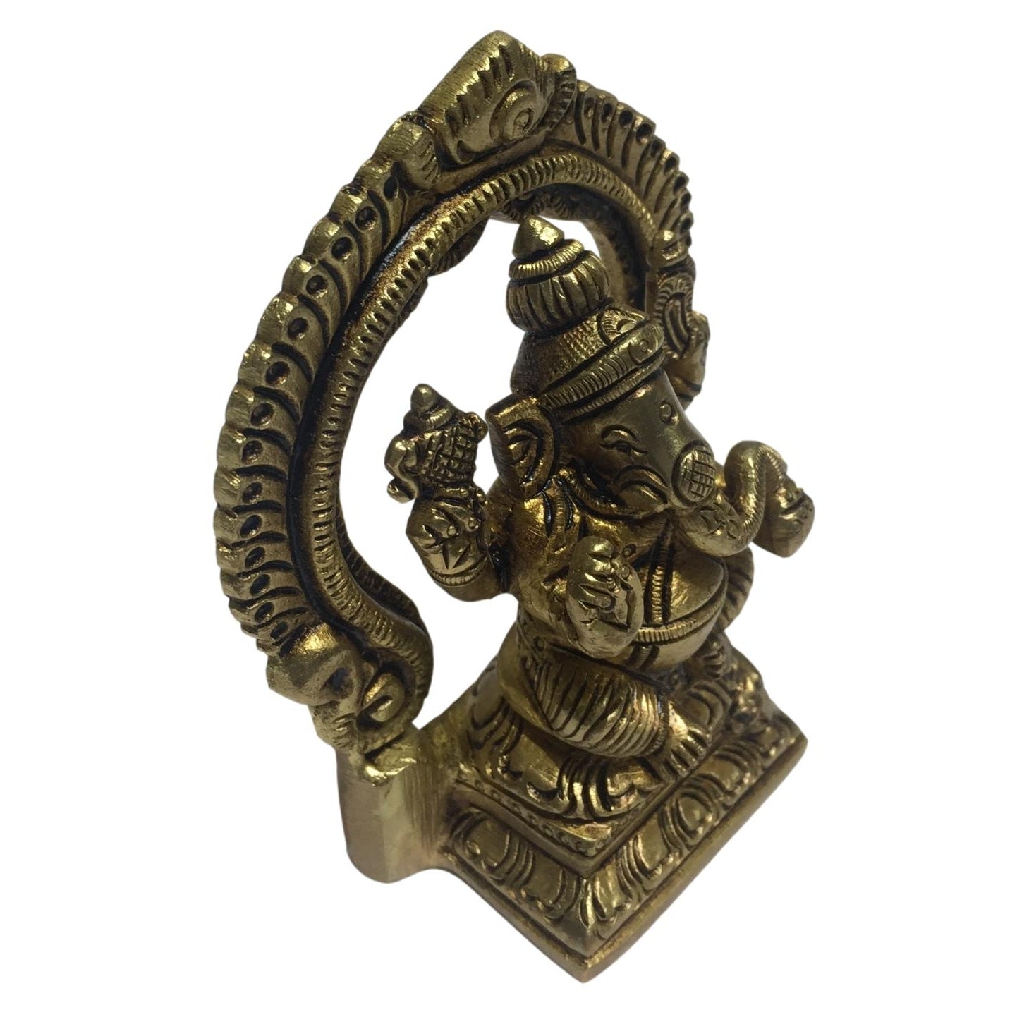 Ganesha in Prabhai Brass Antique 3.6 inch - Sri Prarthana
