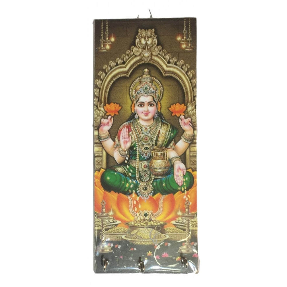 Dhanalakshmi Wooden Key Holder 3 hooks