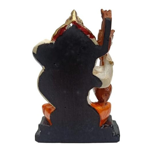 Ram Bhajan Hanuman Sitting Multicolour Marble Dust Idol Decorative Showpiece 3 Inch