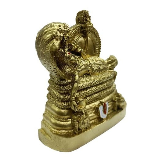 Anantha Padmanabha Swamy Golden Shining Fibre Figurine Decorative Showpiece 4 Inch