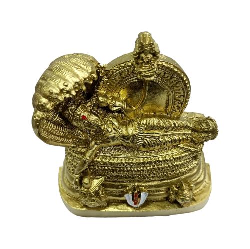 Anantha Padmanabha Swamy Golden Shining Fibre Figurine Decorative Showpiece 4 Inch